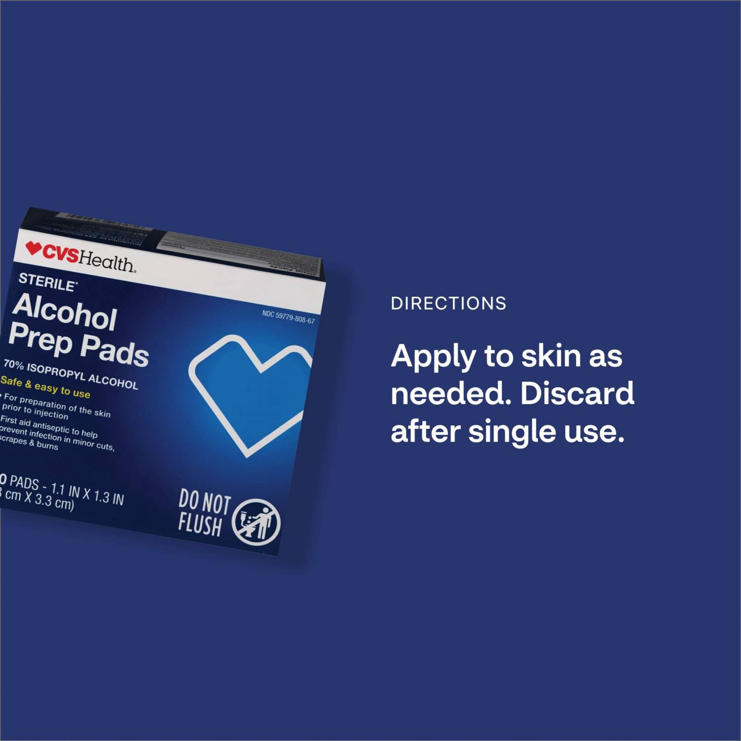 slide 2 of 6, CVS Health Alcohol Prep Pads, 120 Ct, 1 ct