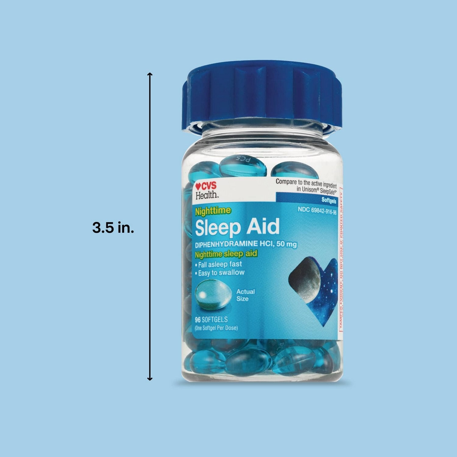 slide 7 of 9, CVS Health Nighttime Sleep Aid Diphenhydramine Hci 50 Mg Softgels, 96 Ct, 1 ct