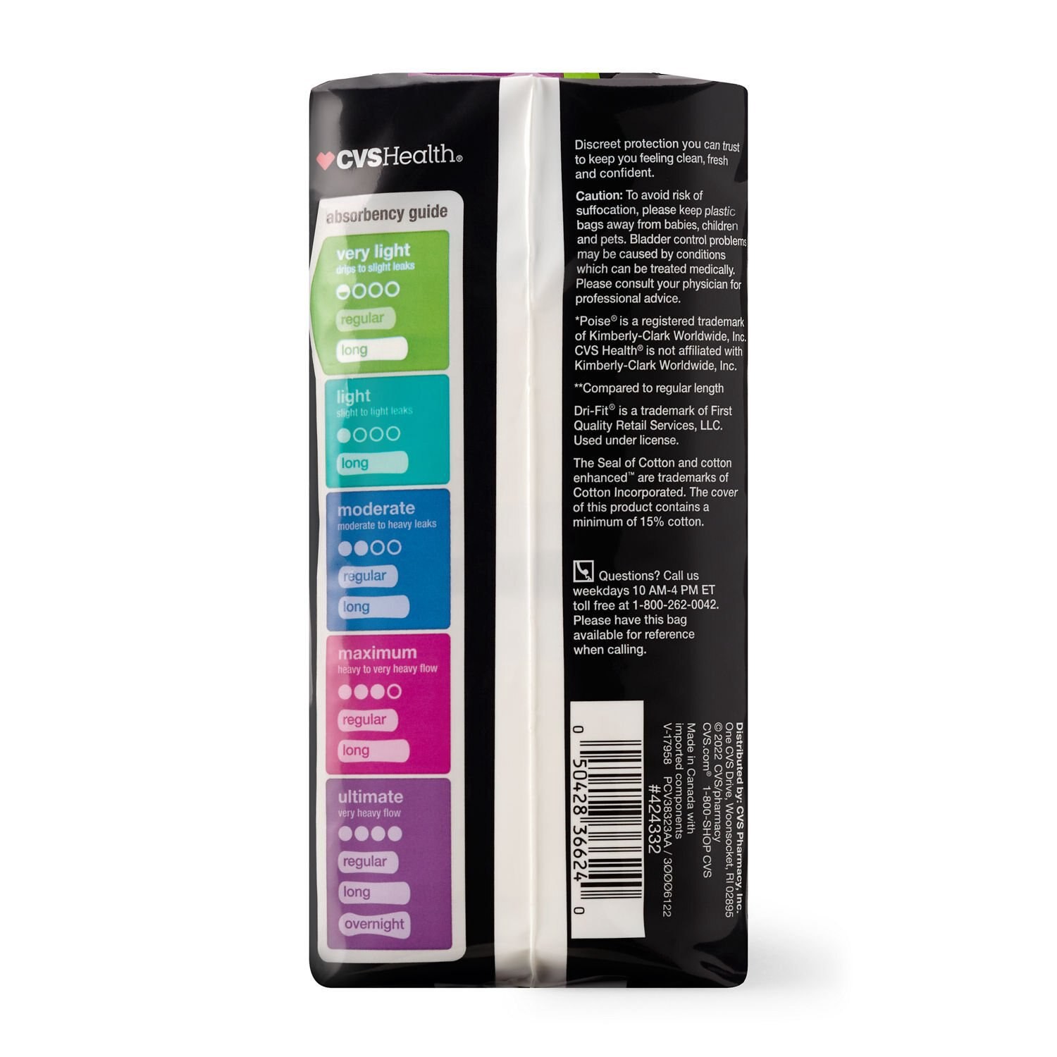 slide 6 of 6, Cvs Health Very Light Absorbency Protective Pantiliners, Long, 44 Ct, 1 ct