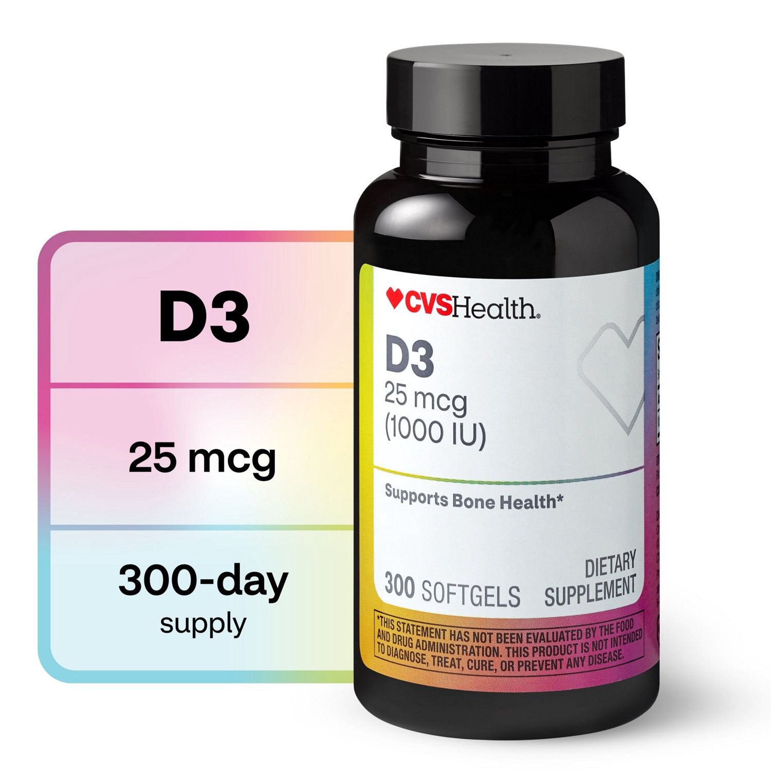 slide 2 of 11, CVS Health Vitamin D3 1000Iu Softgels, 300 Ct, 1 ct