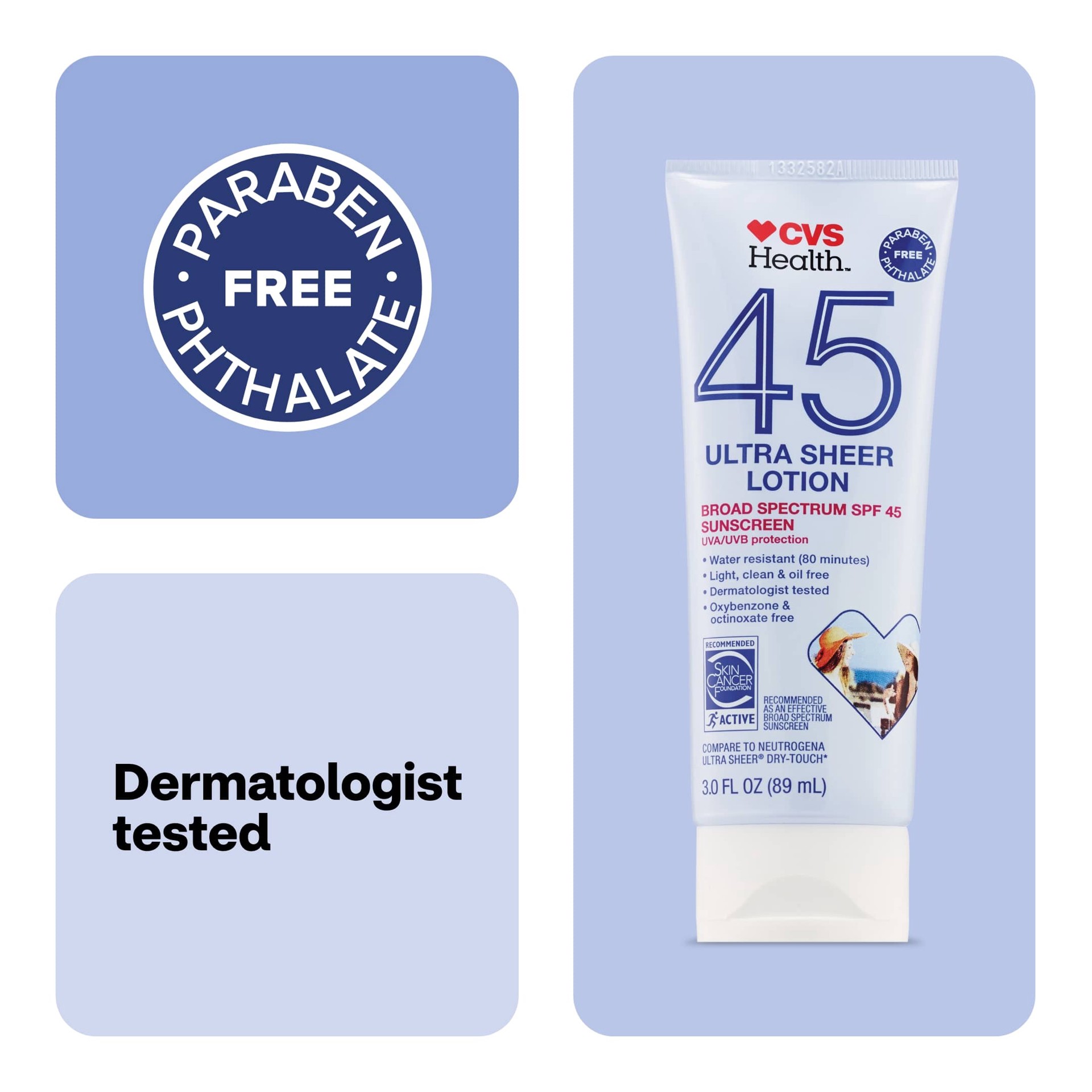 slide 3 of 9, CVS Health Cvs Ultra Sheer Broad Spectrum Sunscreen Lotion, 1 ct
