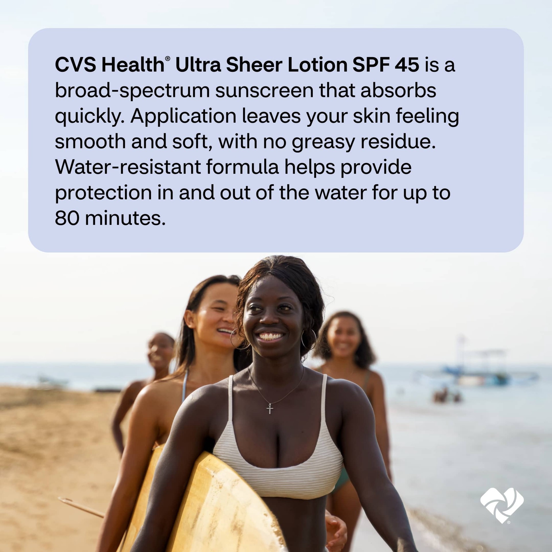 slide 4 of 9, CVS Health Cvs Ultra Sheer Broad Spectrum Sunscreen Lotion, 1 ct