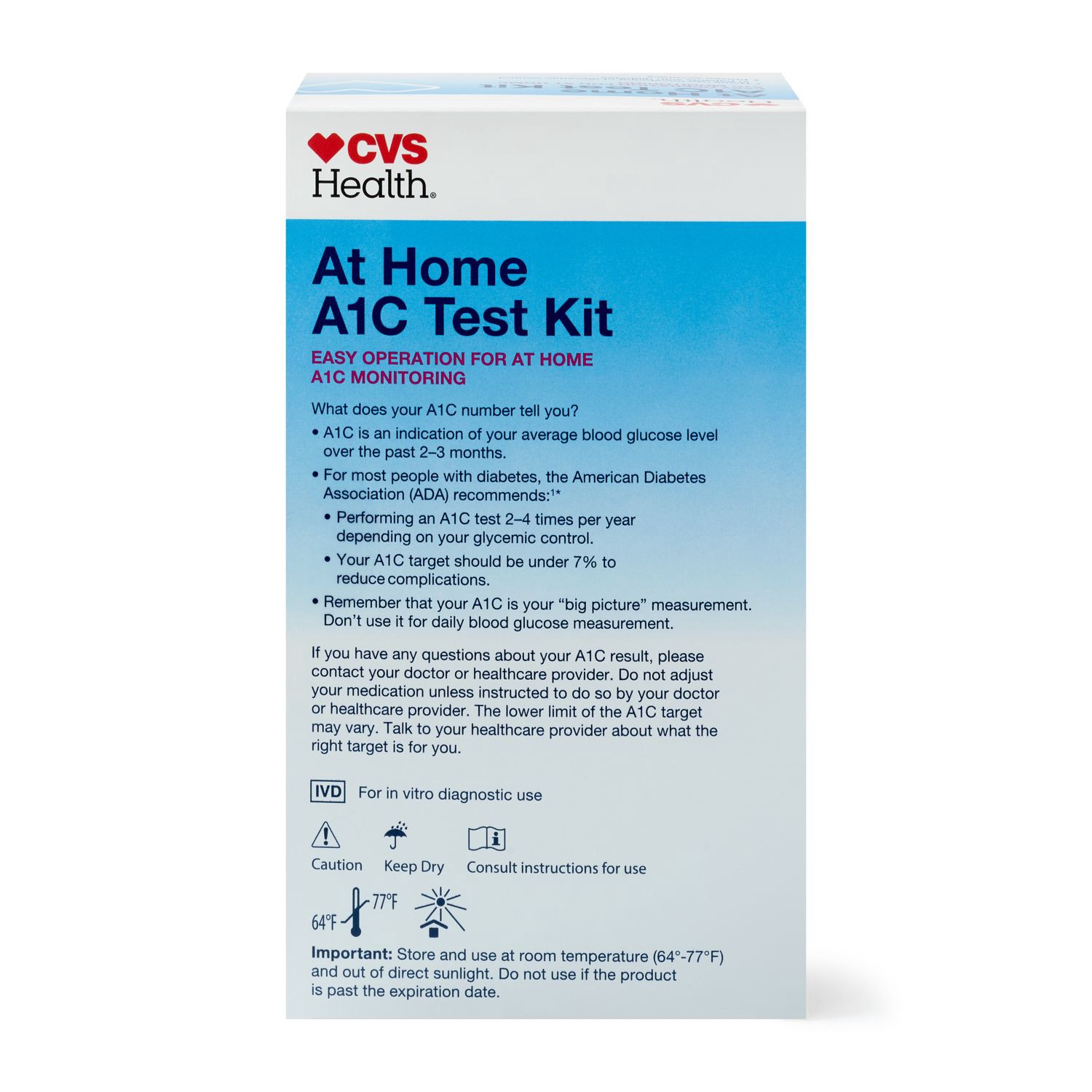slide 9 of 9, CVS Health At Home A1C Test Kit, 1 ct