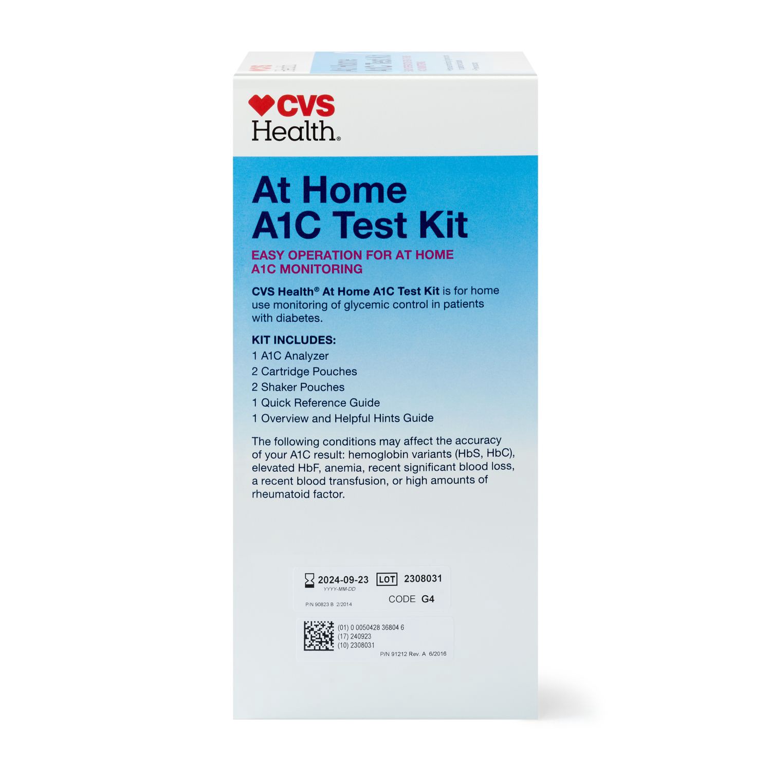 slide 6 of 9, CVS Health At Home A1C Test Kit, 1 ct