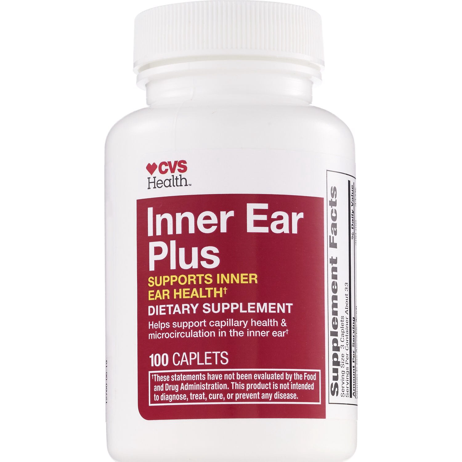 slide 2 of 5, CVS Health Inner Eear Plus Caplets, 100 Ct, 100 ct