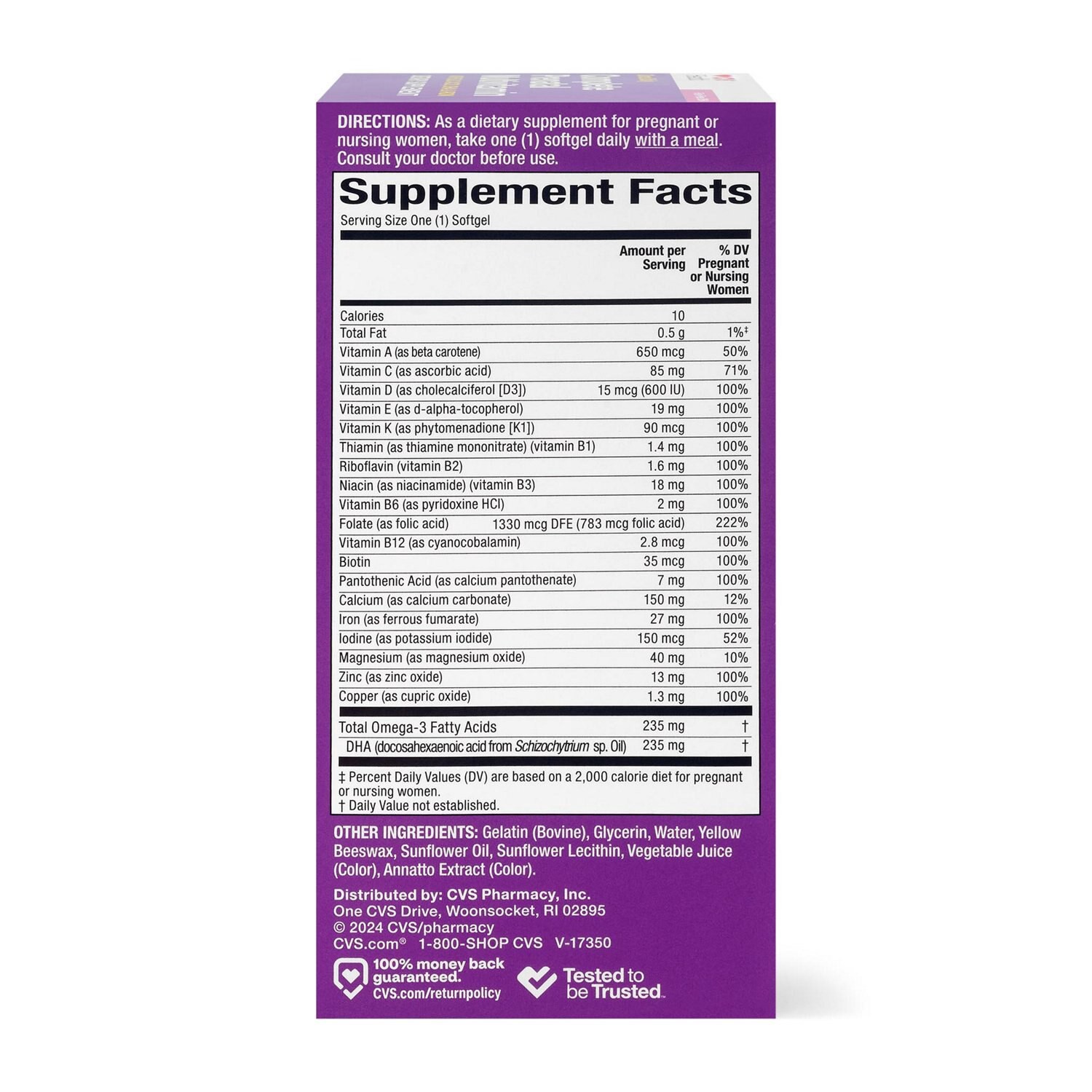 slide 3 of 6, CVS Health Complete Prenatal With Dha & Folic Acid Softgels, 30 Ct, 1 ct