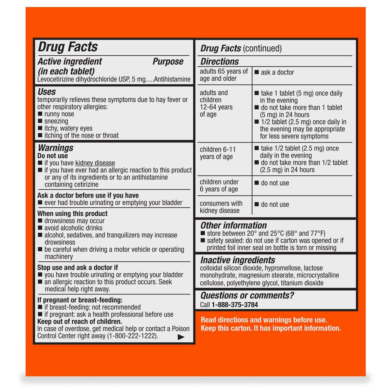 slide 2 of 3, CVS Health Allergy Relief Levocetirizine Dihydrochloride Tablets Usp 5 Mg, 15 Ct, 55 ct