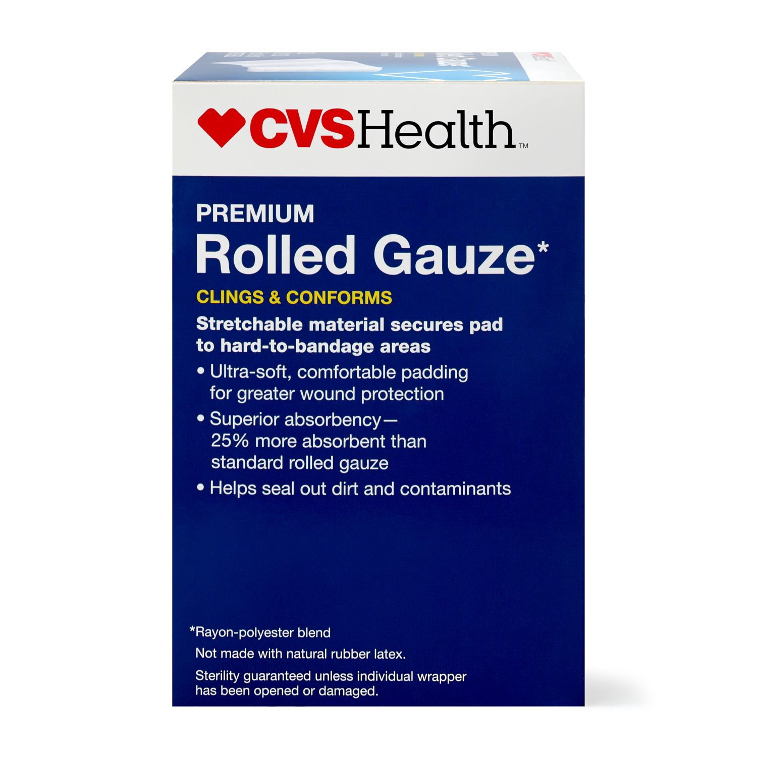 slide 3 of 5, Cvs Health Sterile Premium Latex-Free Rolled Gauze, 3 In X 2.1 Yd, 5 Ct, 1 ct