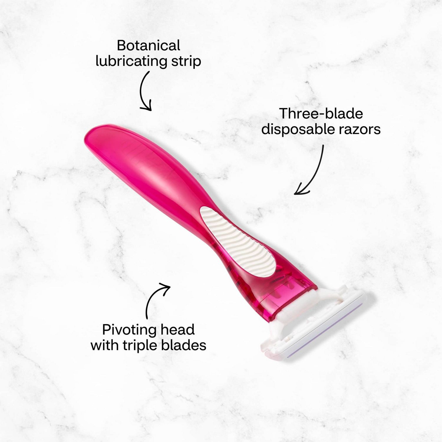 slide 5 of 7, CVS Beauty 3-Blade Lavender Disposable Razors, 4Ct, 1 ct
