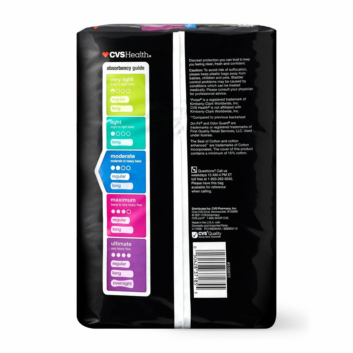 slide 4 of 6, CVS Health Women's Protective Pads Moderate Absorbency, 66 Ct, 1 ct