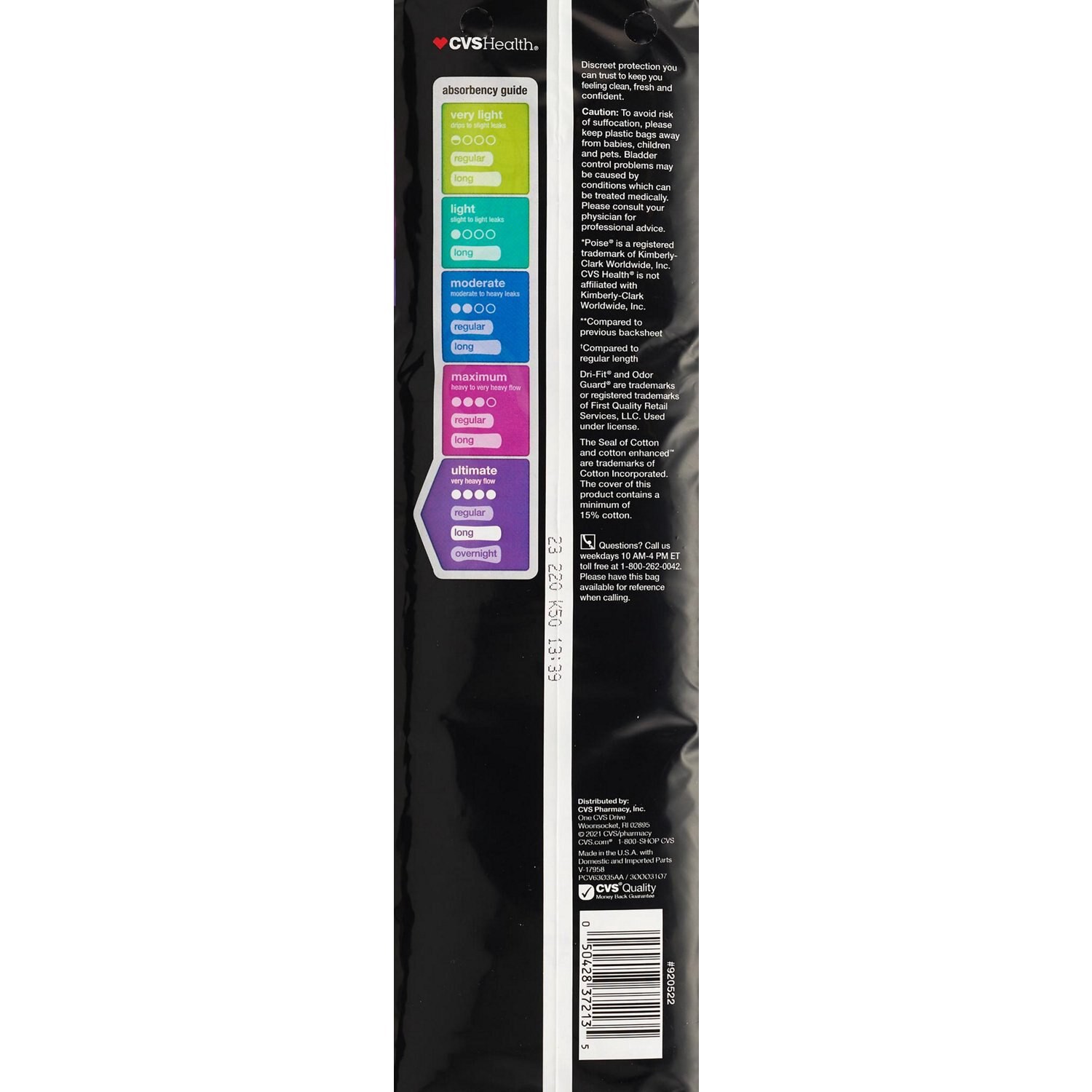 slide 3 of 6, Cvs Health Protective Pads Ultimate Absorbency, 45 Ct, 1 ct