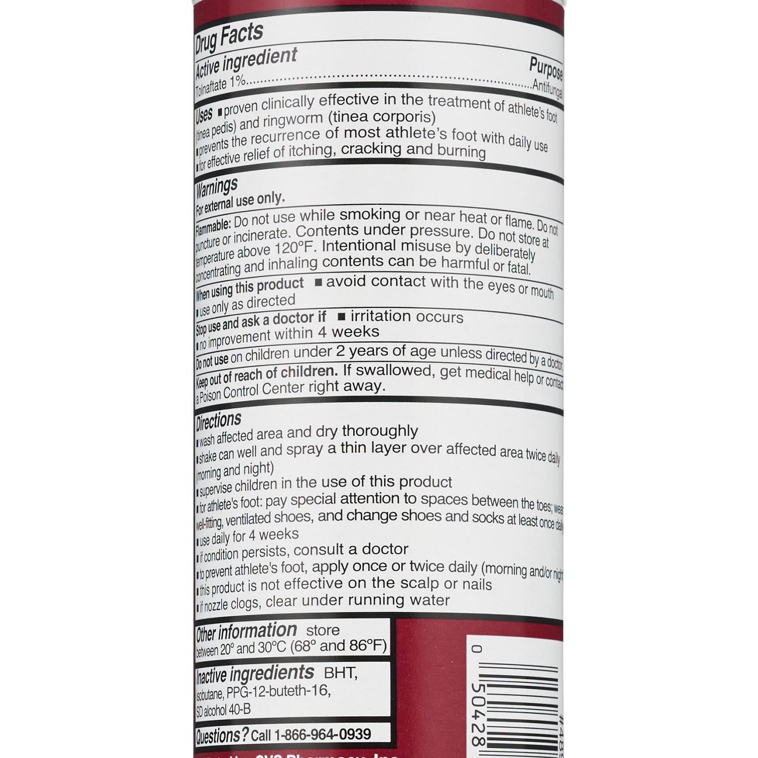 slide 4 of 5, CVS Health Antifungal Athlete's Foot Liquid Spray, 5.3 Oz, 1 ct