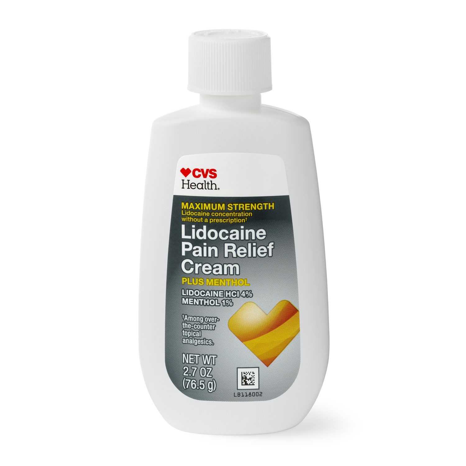 slide 4 of 4, Cvs Health Maximum Strength Lidocaine Pain Relief Cream Plus Menthol, 2.7 Oz, 1 ct