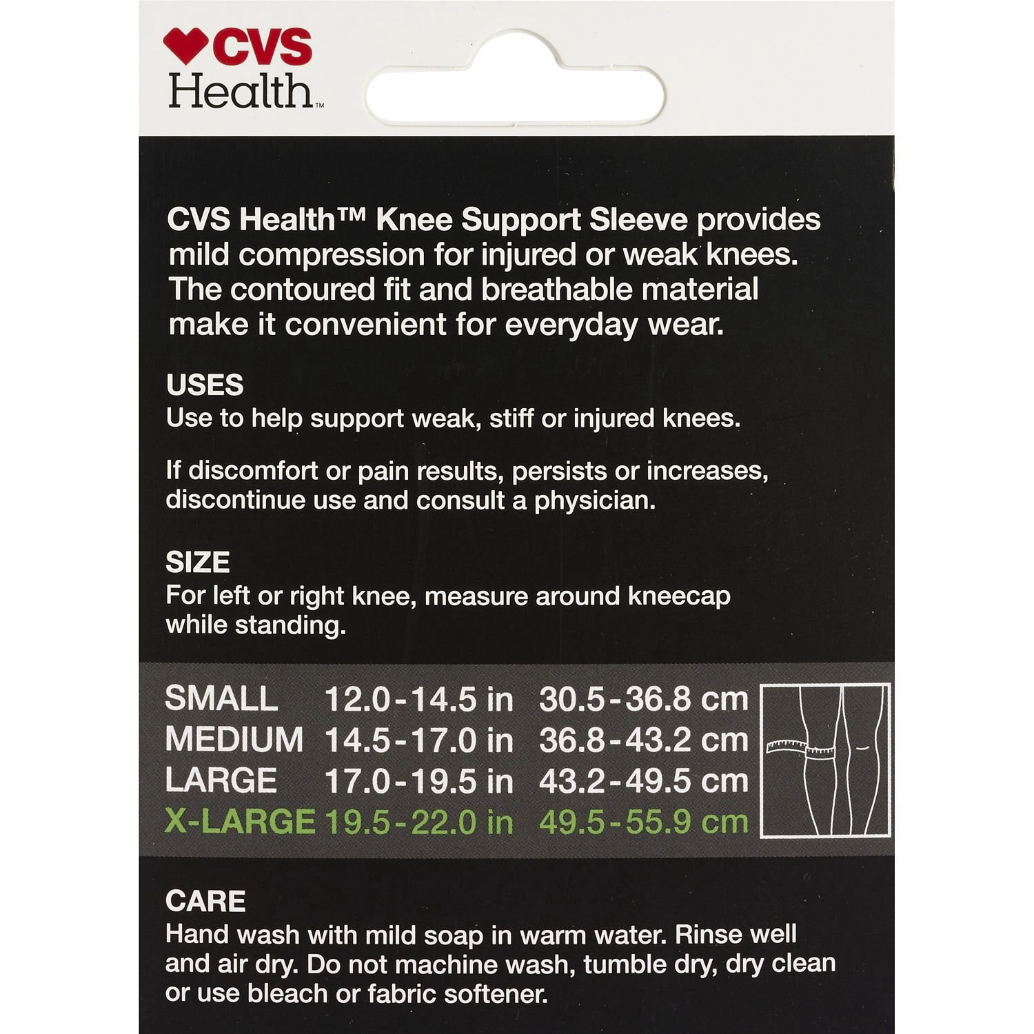 slide 2 of 4, Cvs Health Knee Support Sleeve, X-Large, 1 ct