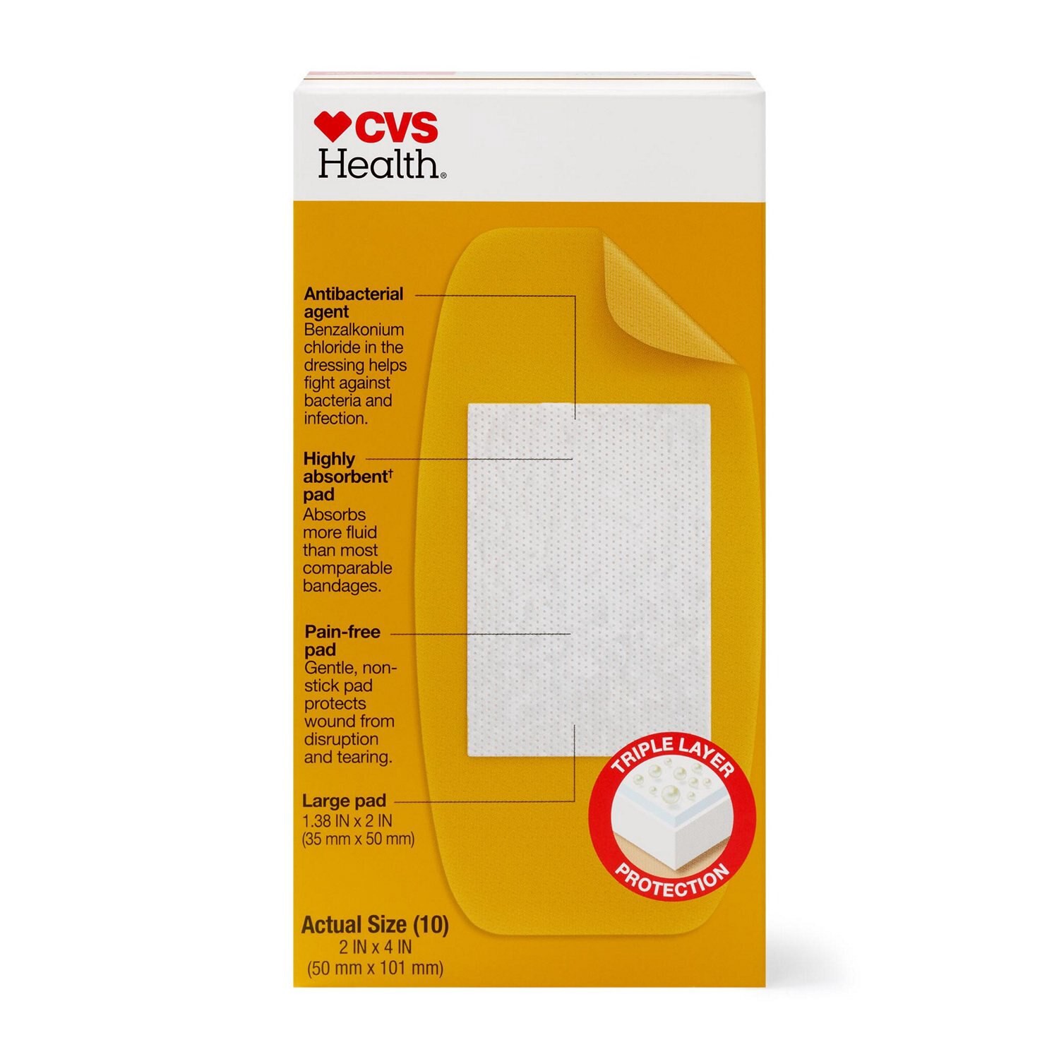 slide 11 of 11, CVS Health Sheer Anti-Bacterial Bandages, Extra Large, 10 Ct, 1 ct