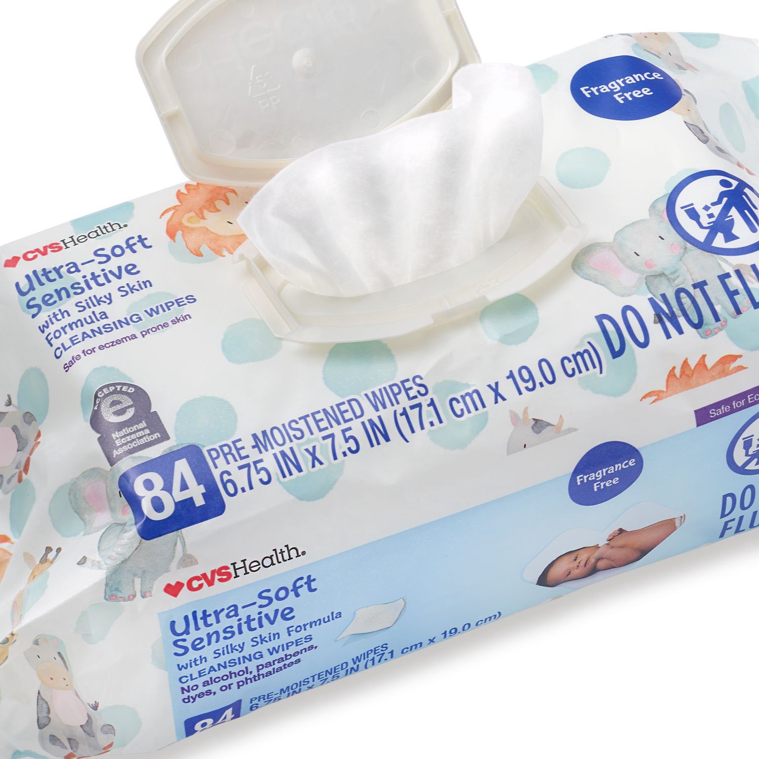 slide 4 of 5, CVS Health Ultra-Soft Sensitive Cleansing Wipes, 84 Ct, 2 Pk, 84 ct