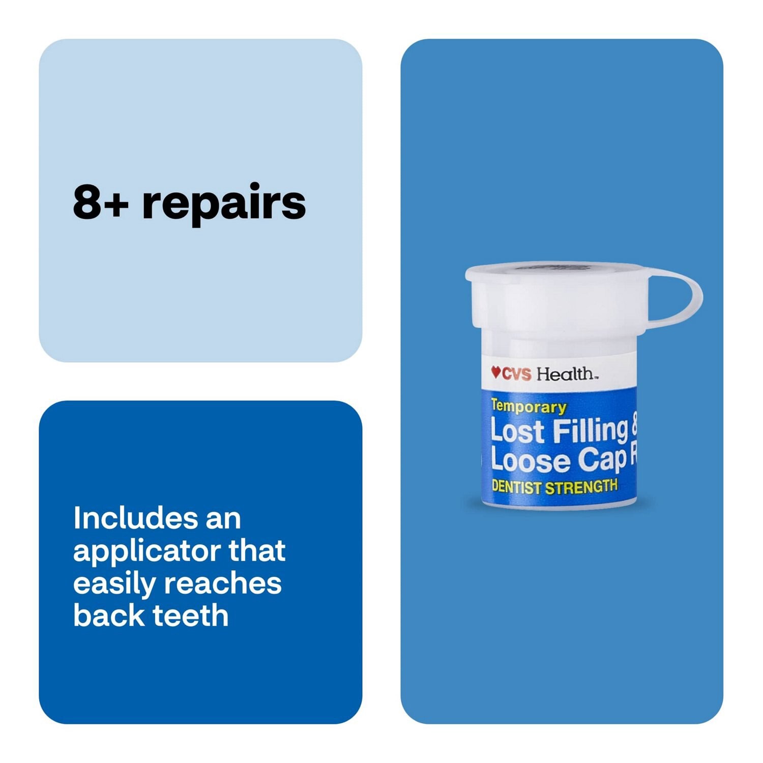 slide 3 of 6, Cvs Health Temporary Lost Filling & Loose Cap Repair, Dentist Strength, 1 ct