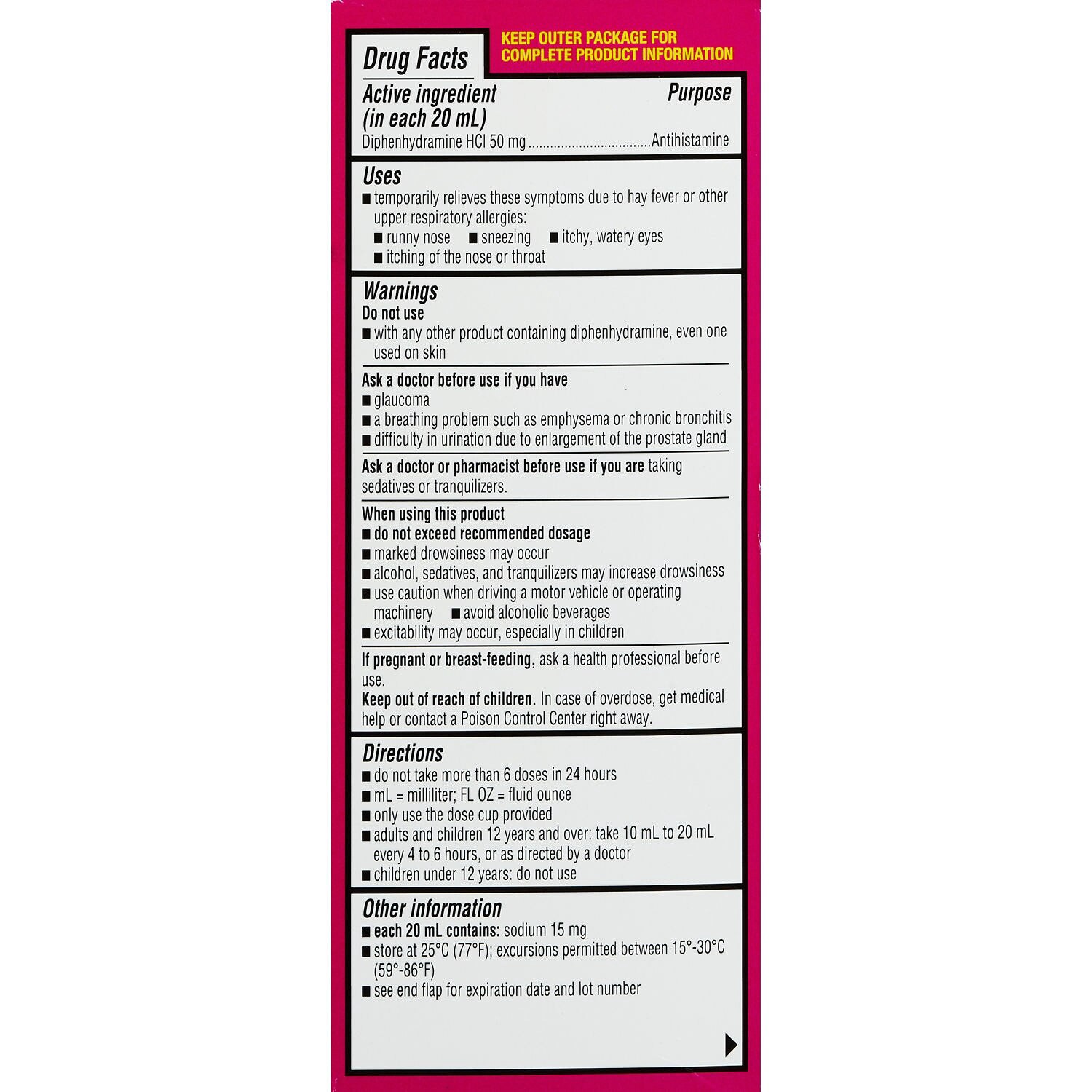 slide 5 of 6, CVS Health Maximum Strength Allergy Relief Liquid Dye Free Diphenhydramine Hcl Oral Antihistamine, Cherry, 4 Oz, 1 ct
