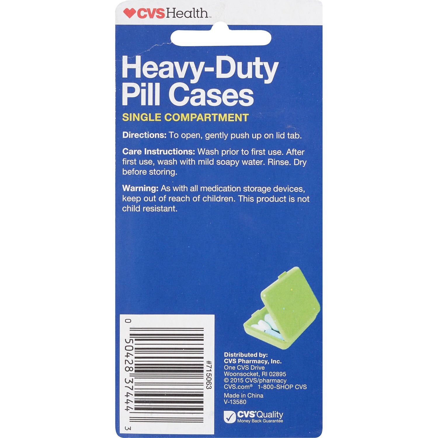slide 4 of 4, CVS Health Heavy-Duty Single Compartment Pill Case, 2 Ct, 1 ct