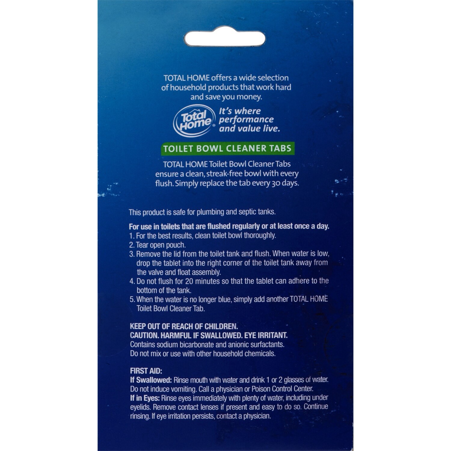 slide 2 of 2, Total Home Toilet Bowl Cleaner Tabs, 2 Ct, 1 ct