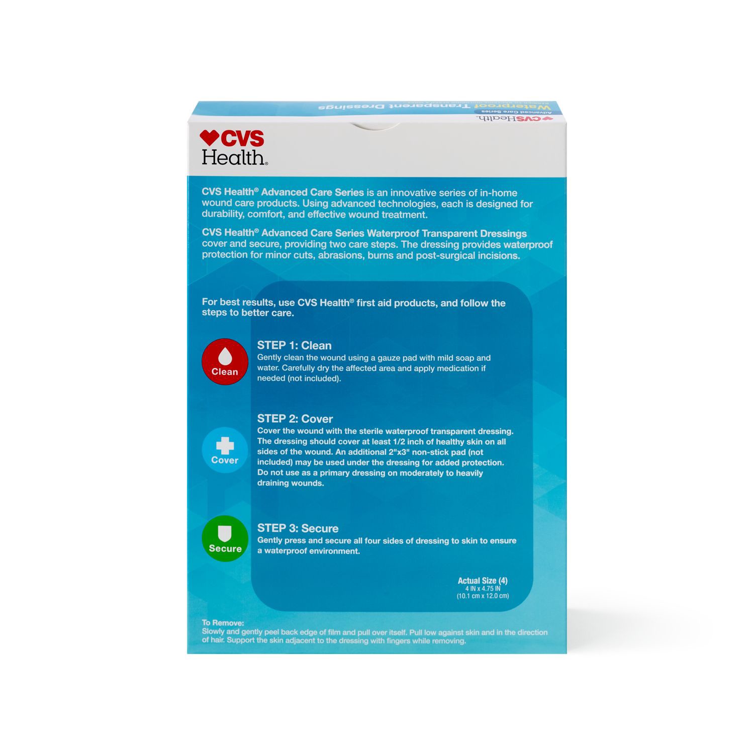 slide 5 of 8, CVS Health Advanced Care Waterproof Transparent Dressings, 4 Ct, 1 ct