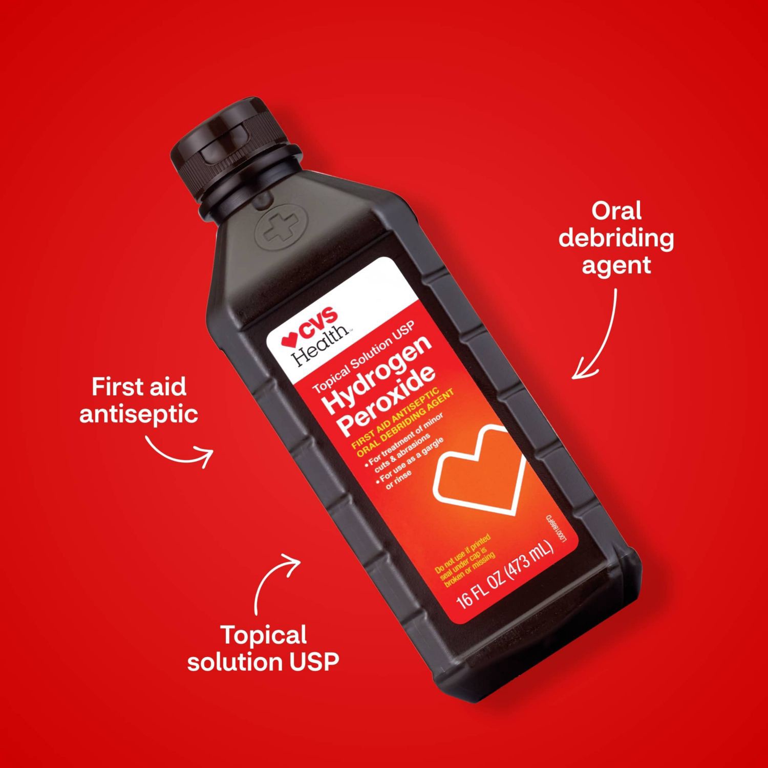 slide 6 of 7, CVS Health Hydrogen Peroxide Solution, 16 Fl Oz, 1 ct