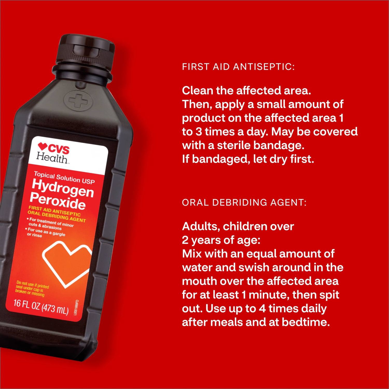 slide 5 of 7, CVS Health Hydrogen Peroxide Solution, 16 Fl Oz, 1 ct