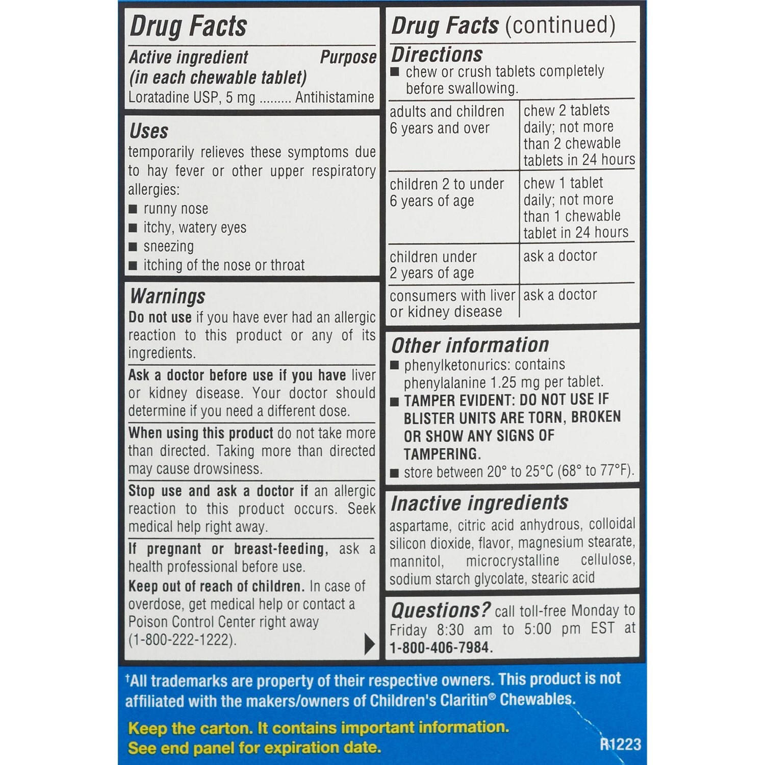 slide 3 of 5, CVS Health Children's 24Hr Allergy Relief Dye Free Loratadine Chewable Tablets, Grape, 30 Ct, 1 ct