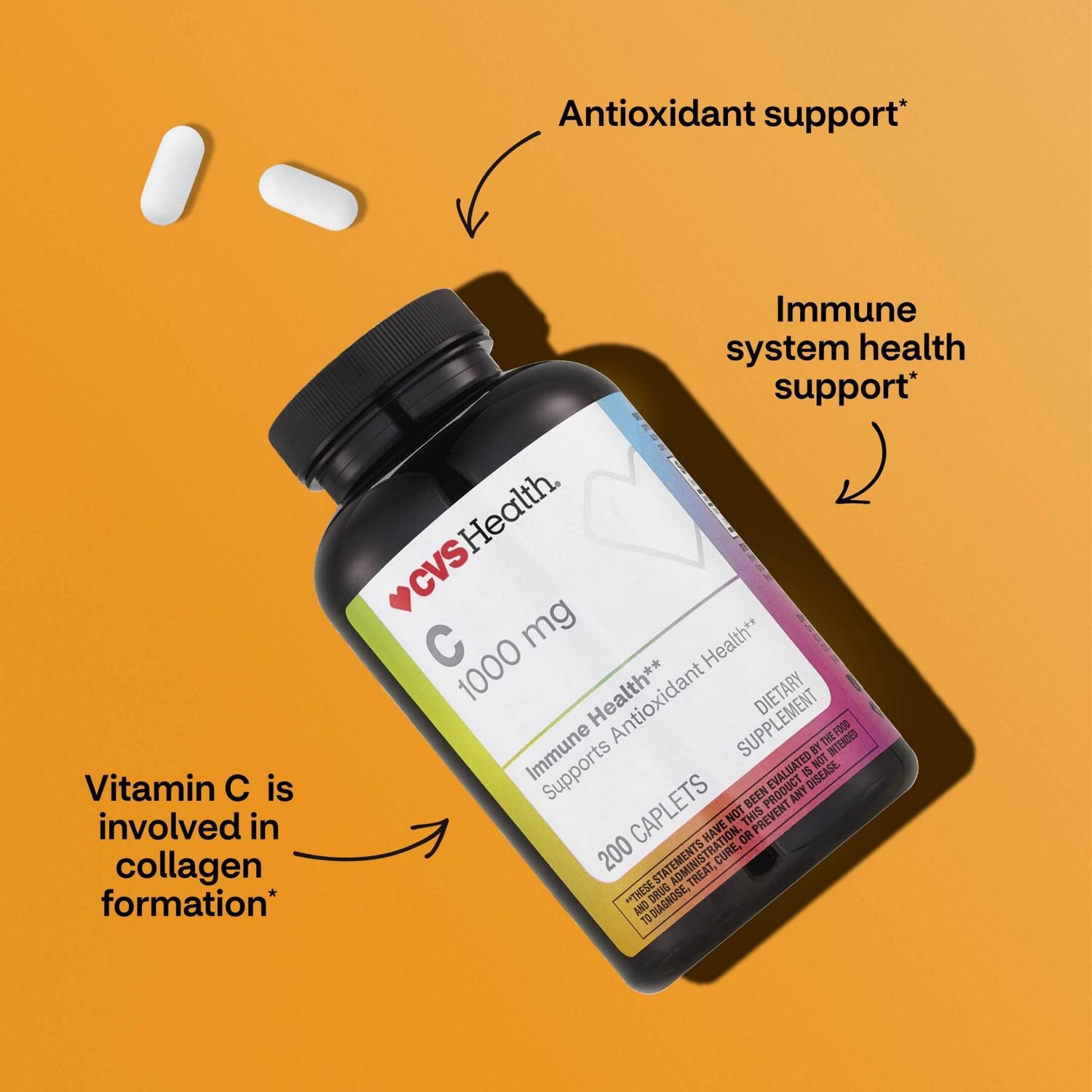 slide 11 of 11, CVS Health Vitamin C Caplets, 200 Ct, 1 ct