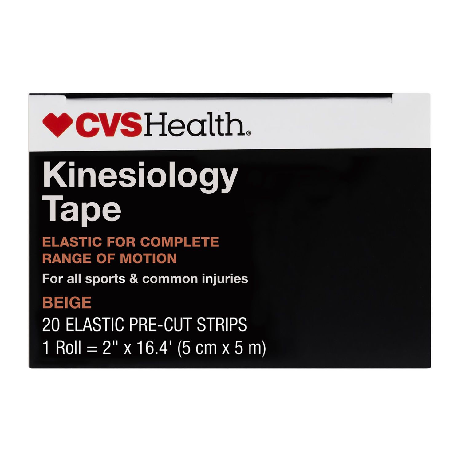slide 7 of 7, CVS Health Kinesiology Athletic Tape Strips, Charcoal Gray, 1 ct