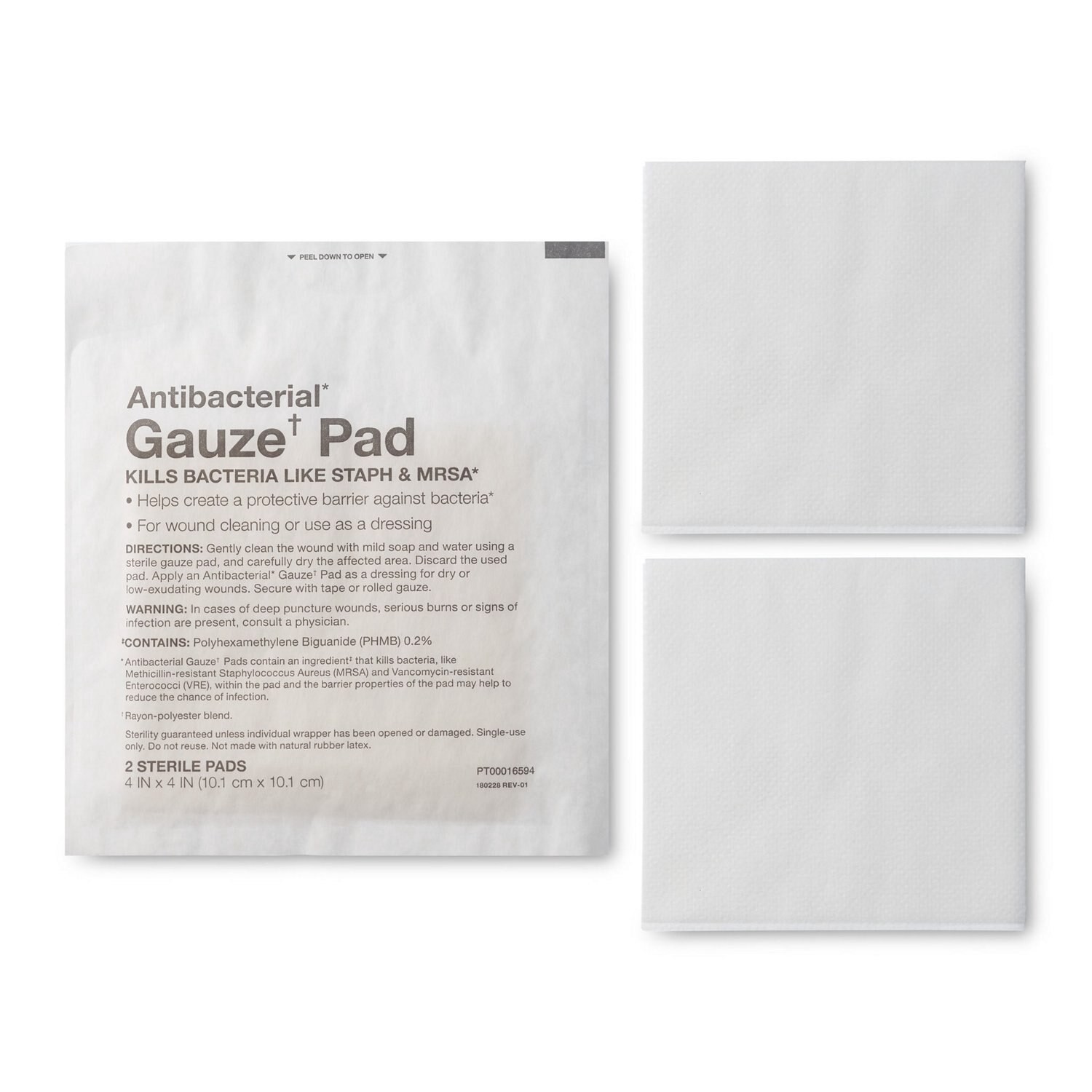 slide 3 of 4, CVS Health Sterile Antibacterial Gauze Pads, 4 In X 4 In, 20 Ct, 1 ct