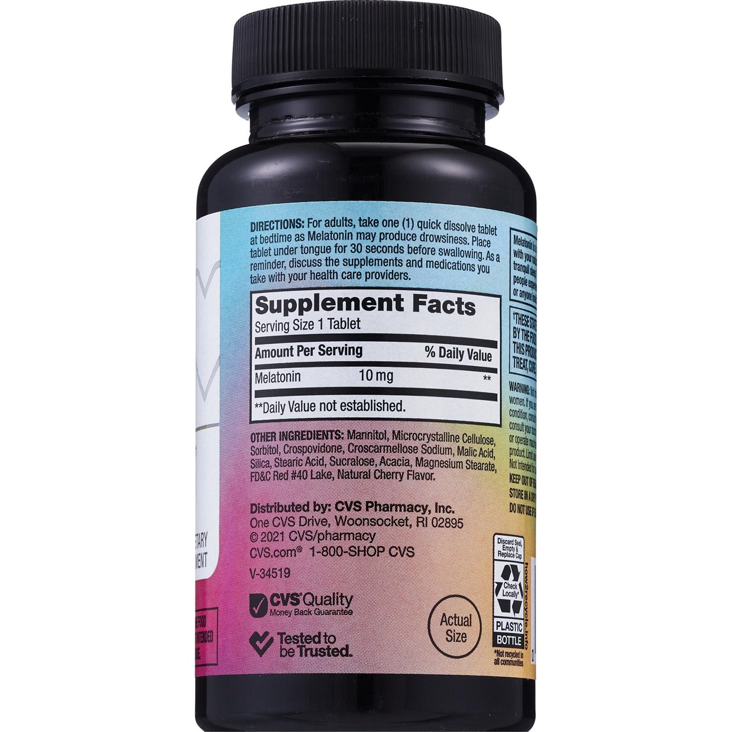 slide 3 of 3, CVS Health Quick Dissolve Melatonin Tablets, 60 Ct, 1 ct