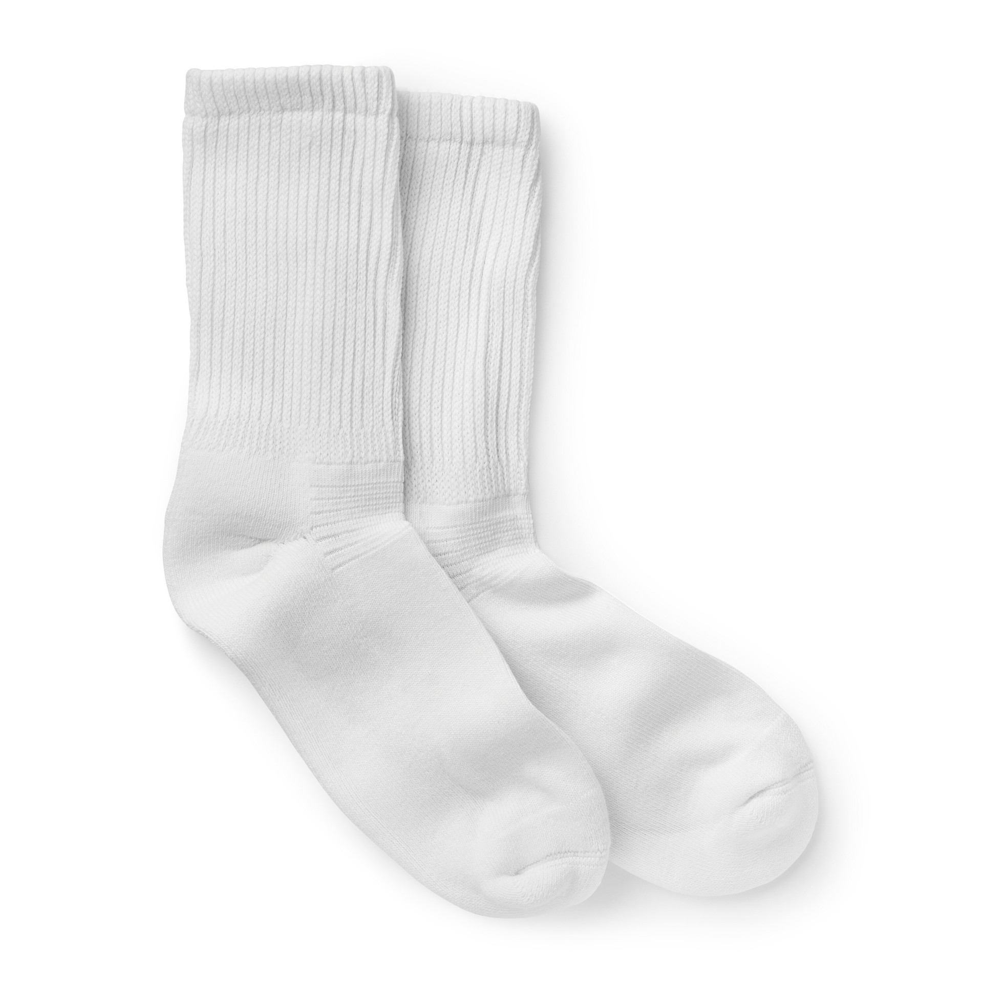 slide 3 of 5, CVS Health Crew Comfort Socks For Diabetics, 2 Pairs, S/M, White, 1 ct