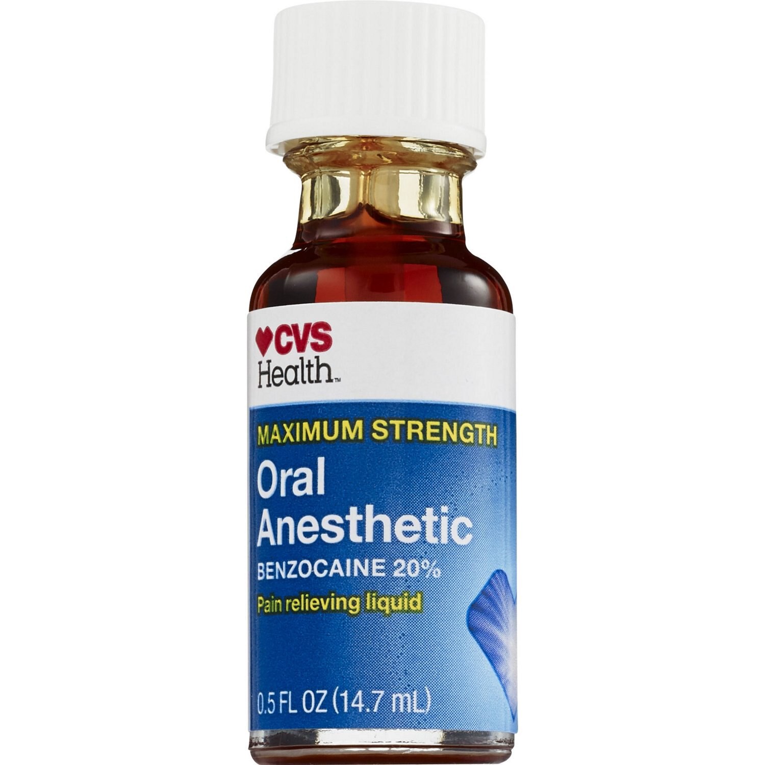slide 4 of 4, Cvs Health Oral Anesthetic, Benzocaine 20% Maximum Strength Pain Relieving Liquid, 0.5 oz