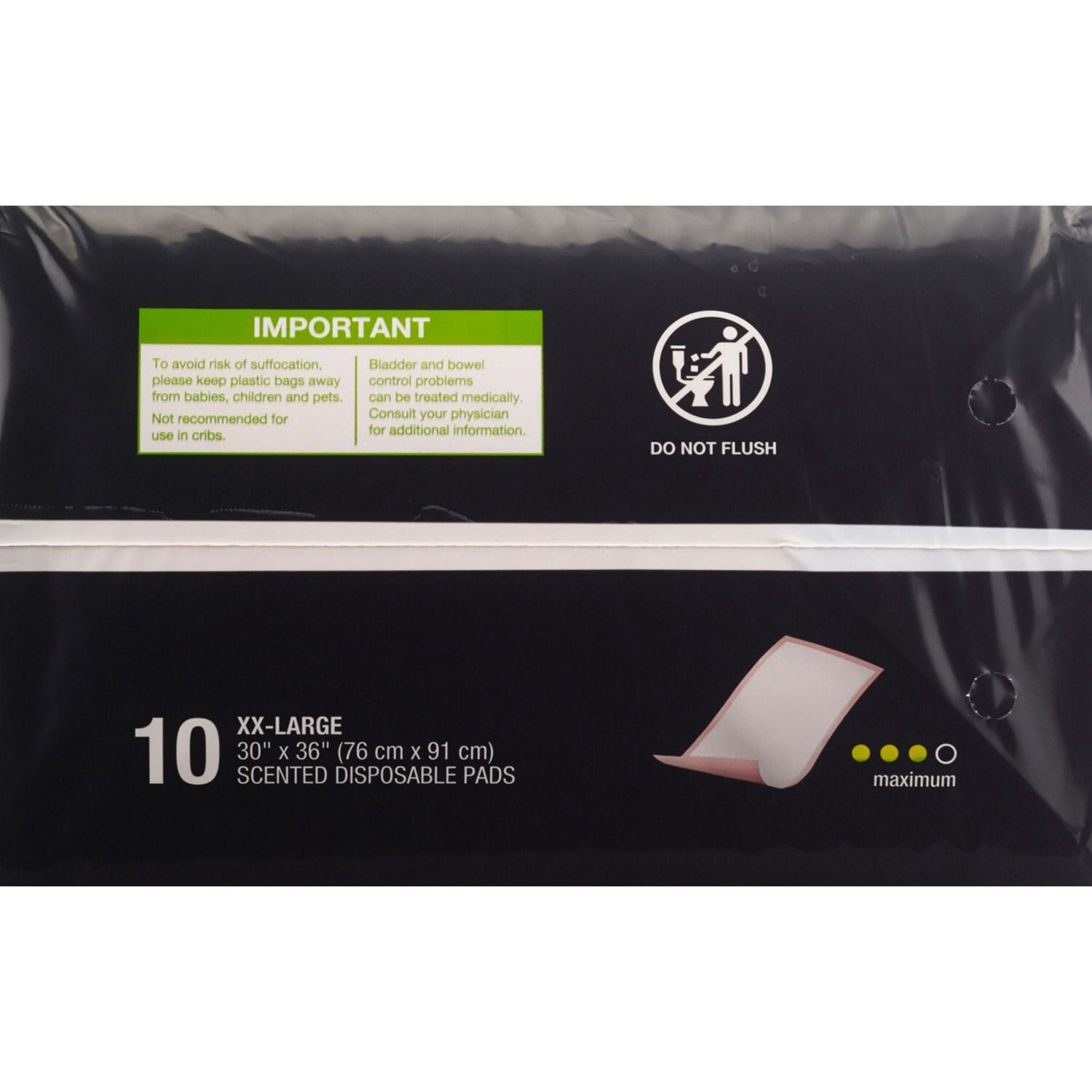 slide 3 of 4, CVS Health Underpads, Day & Night Protection Maximum Absorbency, Xx-Large, 10 Ct, 1 ct