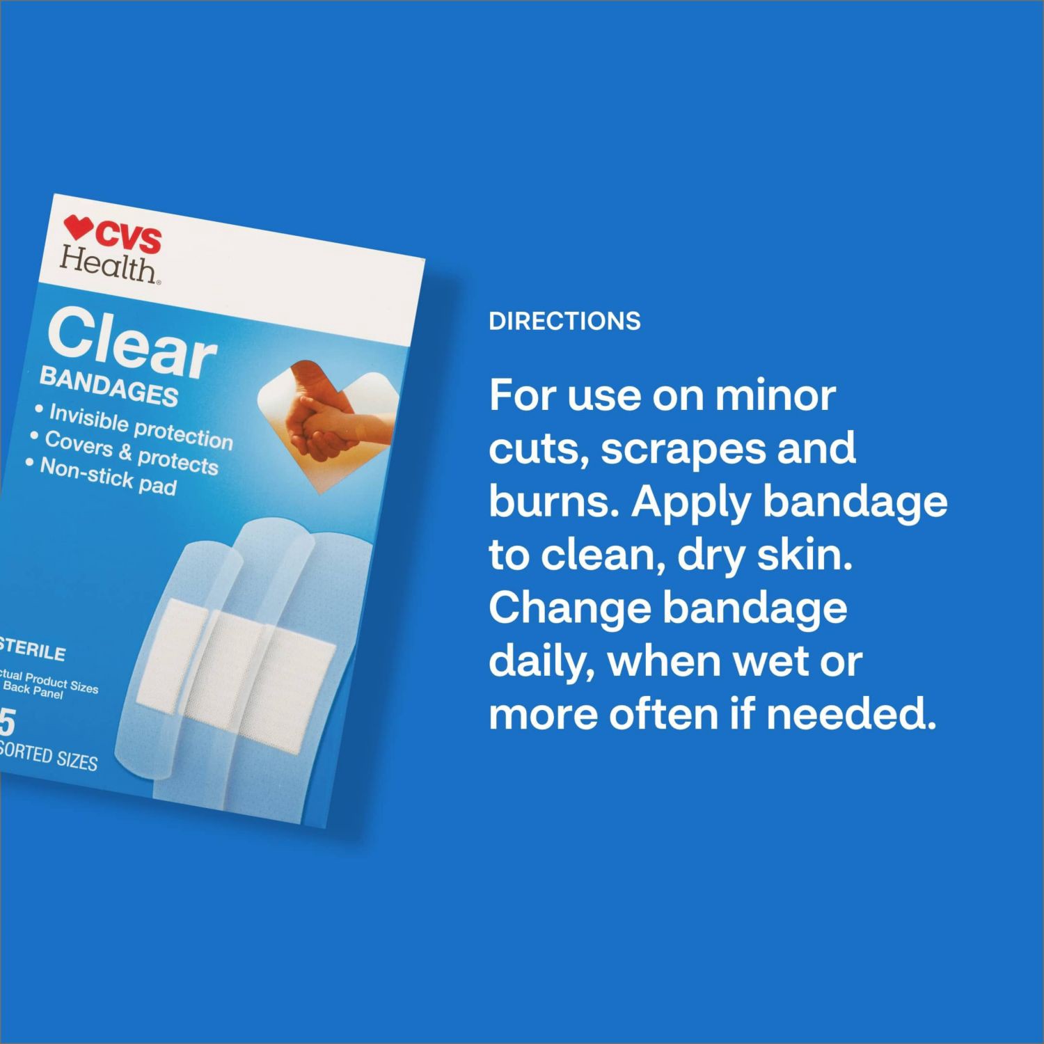 slide 8 of 10, CVS Health Clear Bandages, Assorted Sizes, 45 Ct, 1 ct