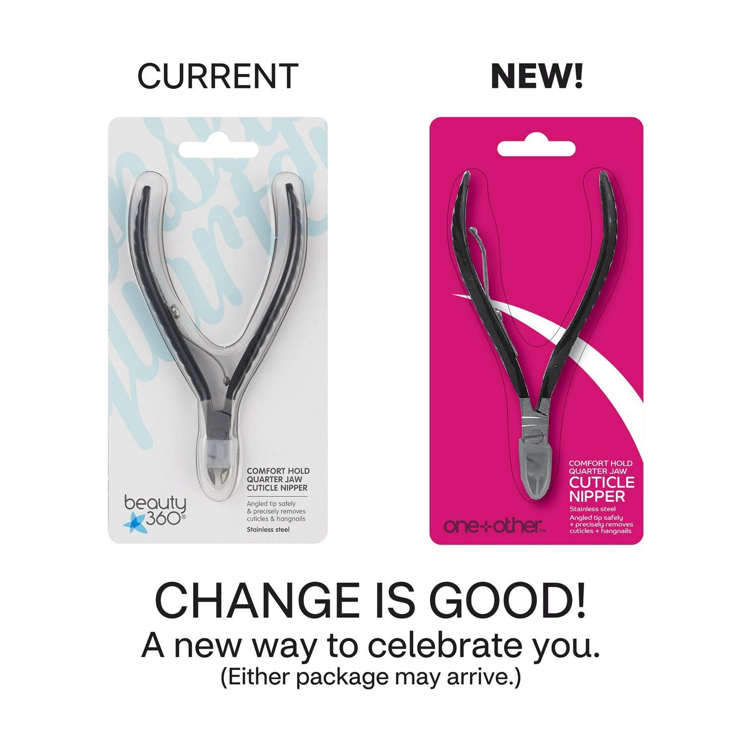 slide 3 of 4, One+Other Comfort Hold Quarter Jaw Cuticle Nipper, 1 ct