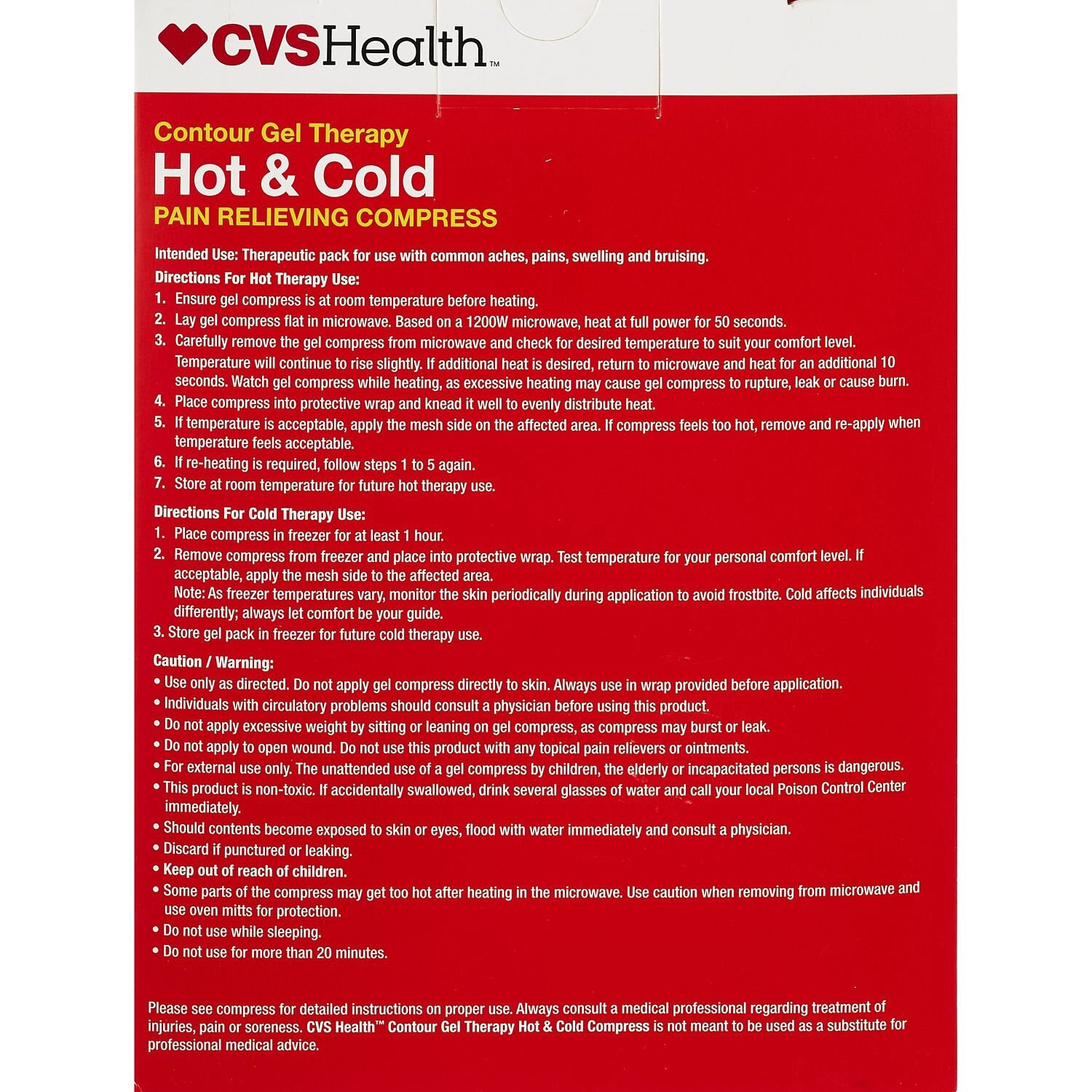 slide 3 of 4, Cvs Health Contour Gel Therapy Hot & Cold Pain Relieving Compress, S-M, 1 ct