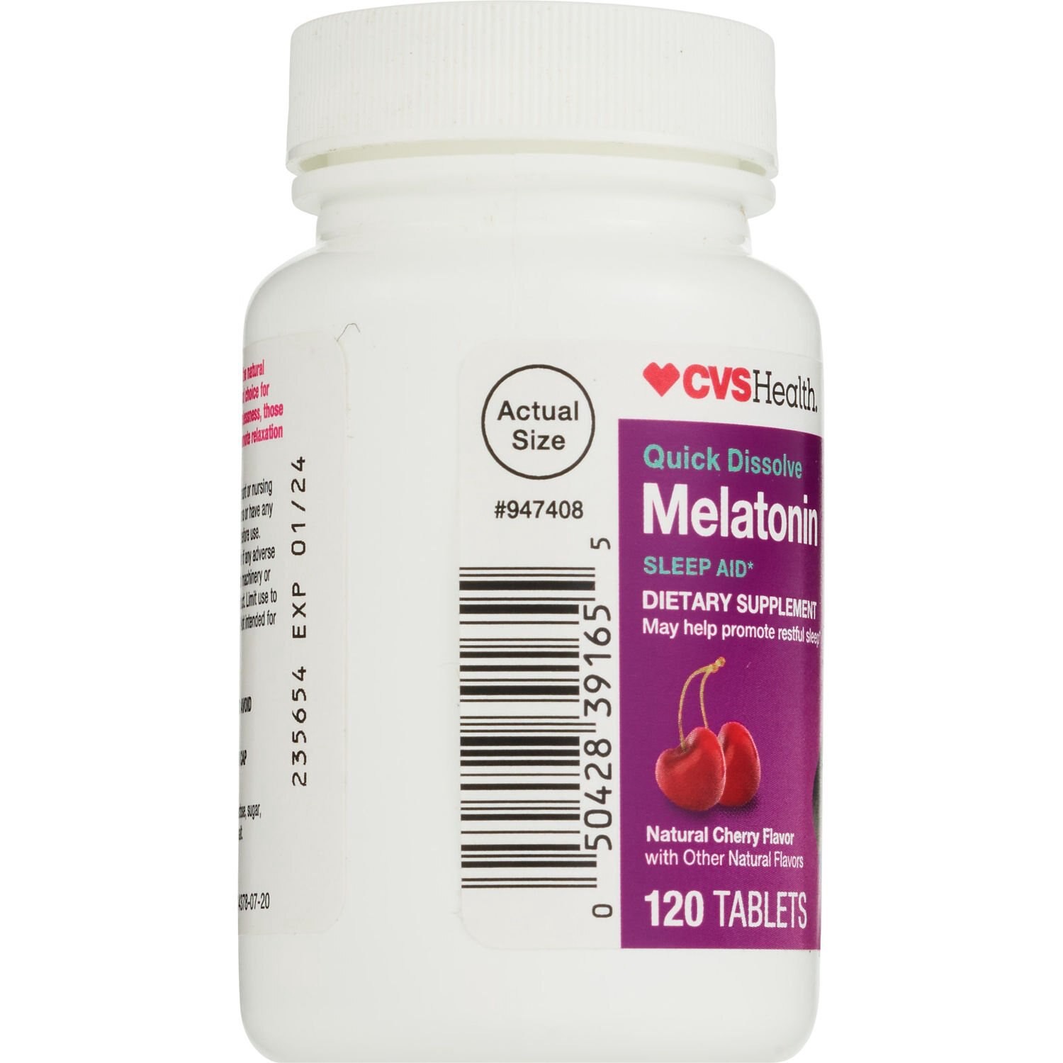 slide 5 of 5, CVS Health Quick Dissolve Melatonin Tablets, 120 Ct, 1 ct