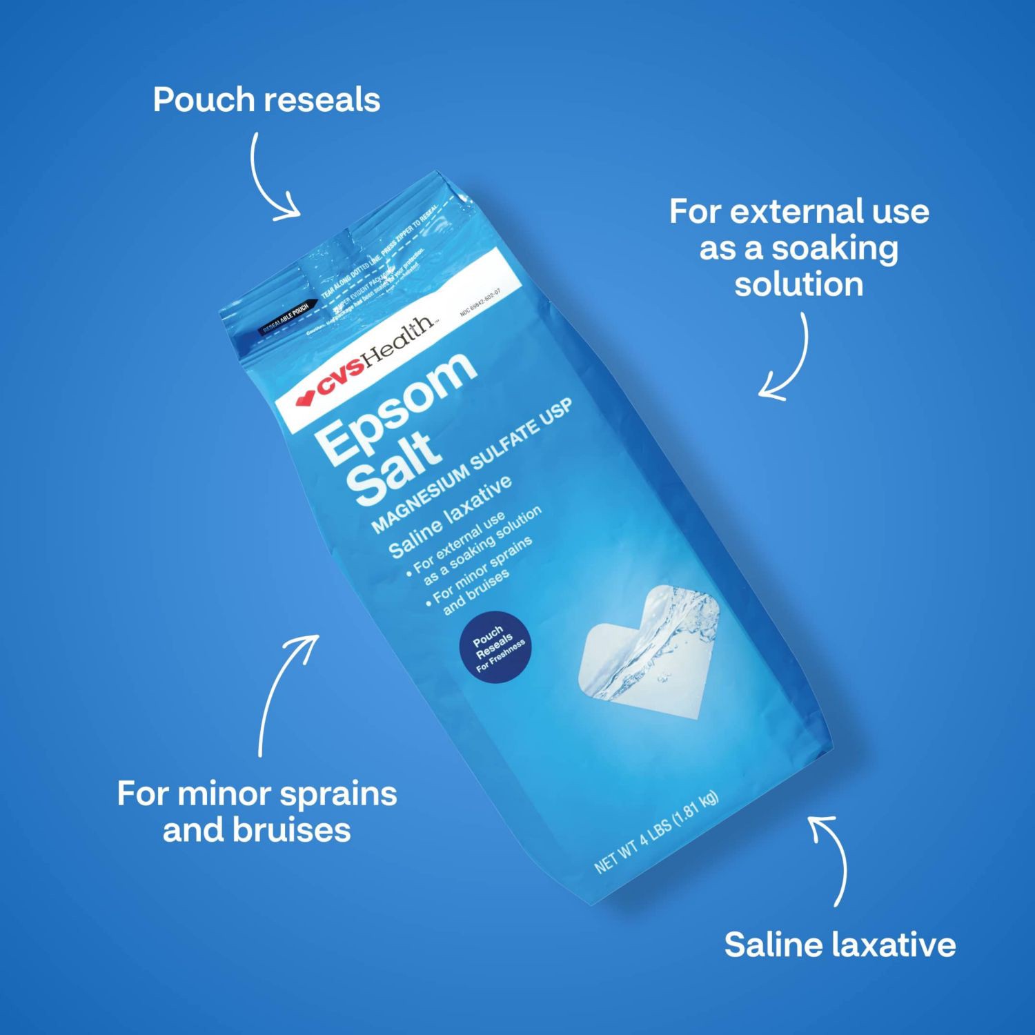 slide 8 of 9, CVS Health Epsom Salt, Unscented, 64 Oz, 64 oz