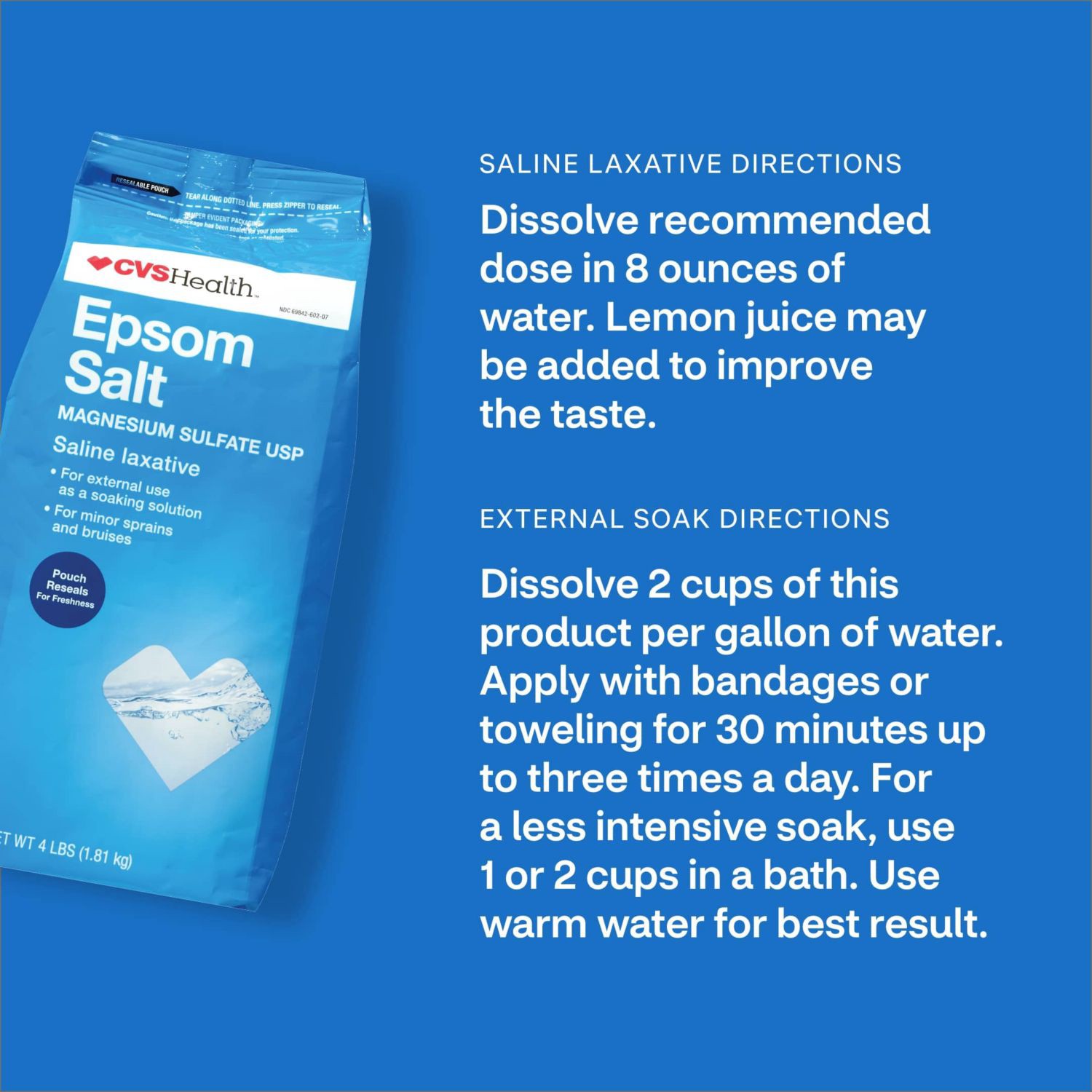 slide 3 of 9, CVS Health Epsom Salt, Unscented, 64 Oz, 64 oz