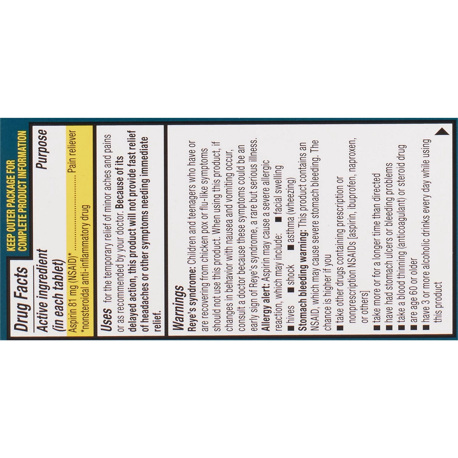 slide 2 of 6, Cvs Health Low Strength Aspirin 81 Mg Enteric Coated Tablets, 200 Ct, 1 ct