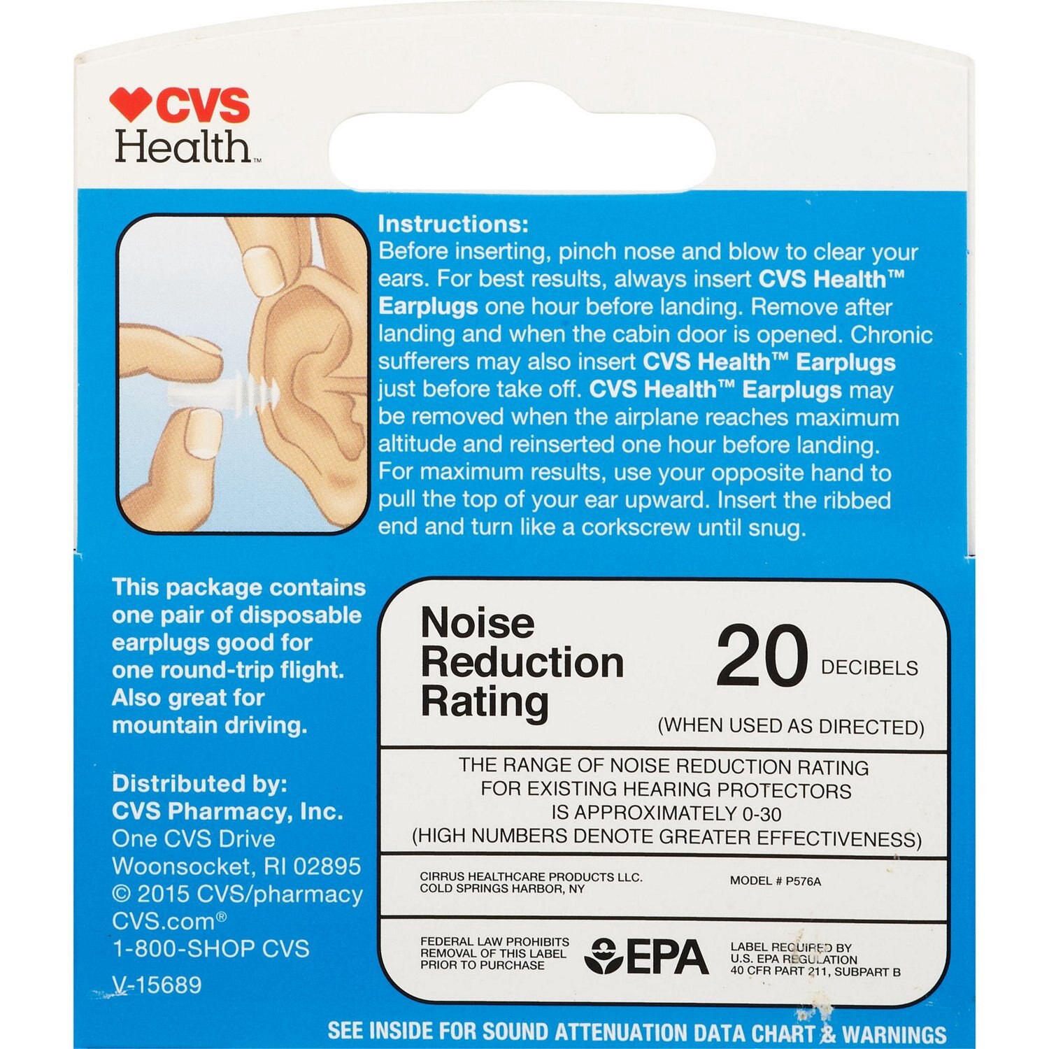 slide 2 of 2, CVS Health Ear Plugs, 1 Pair, 1 ct