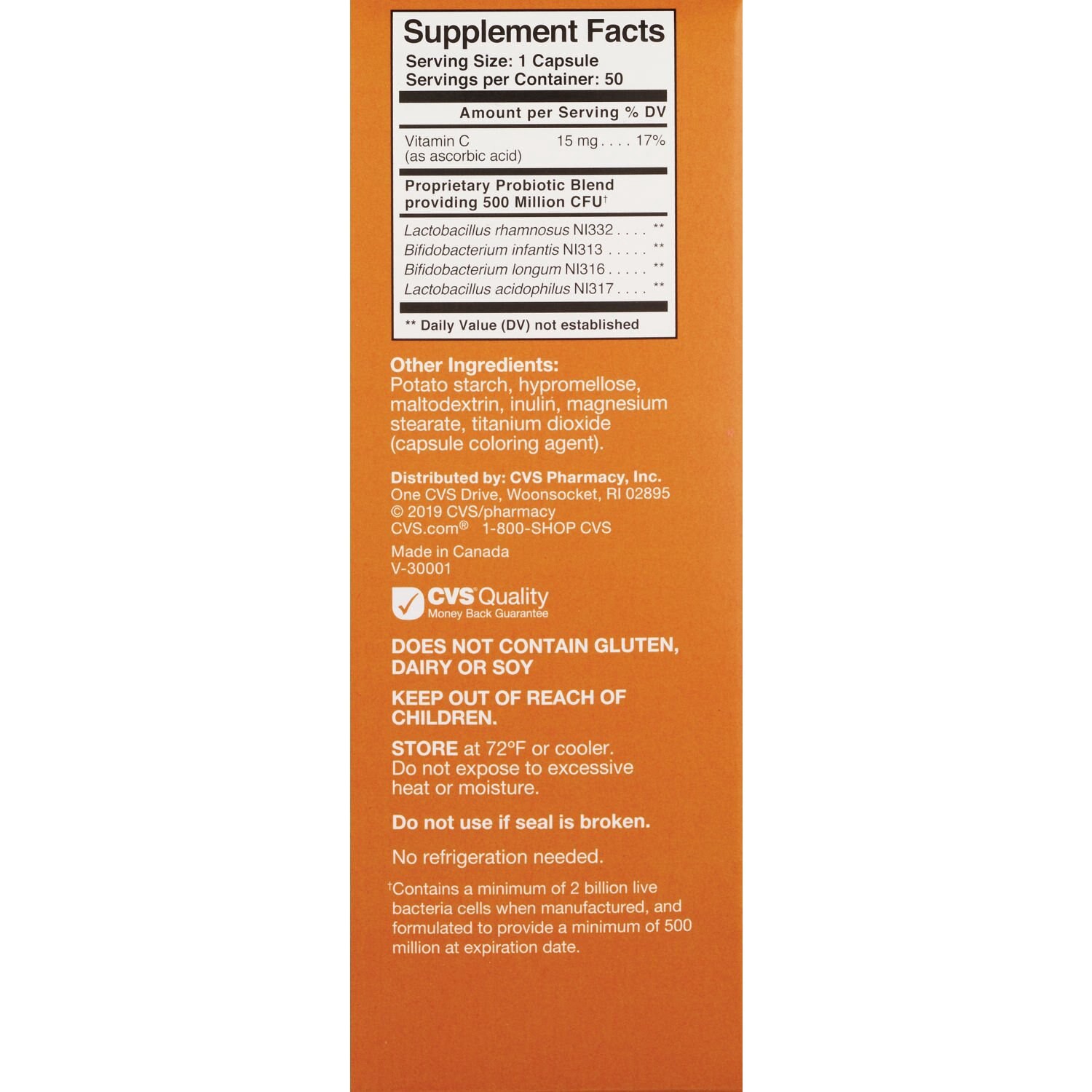 slide 2 of 4, CVS Health Cvs Digestive Probiotic Capsules, 50 Ct, 1 ct