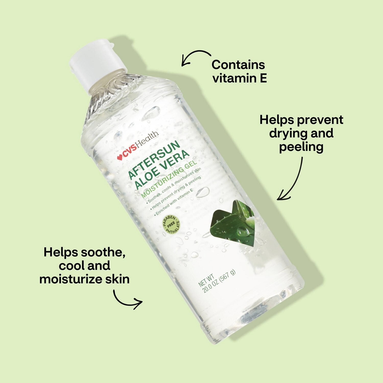 slide 2 of 7, CVS Health Aftersun Aloe Vera Moisturizing Gel, Value Size, 1 ct