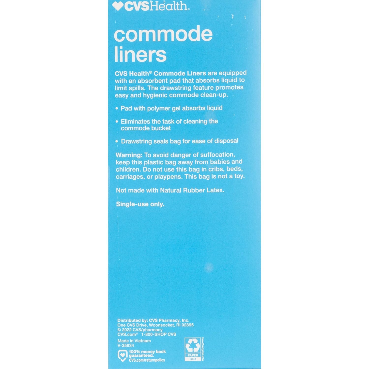 slide 3 of 6, CVS Health Commode Liner With Super Absorbent Pad, 12 Ct, 1 ct