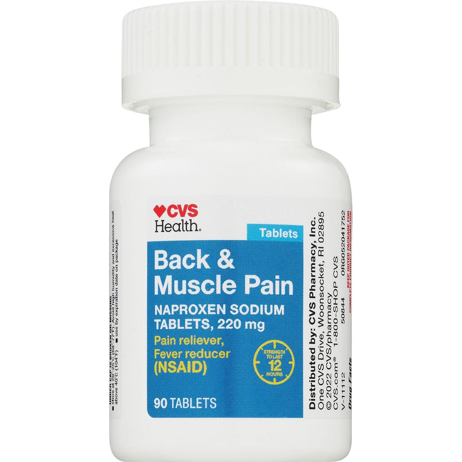 slide 3 of 6, CVS Health Back & Muscle Pain Naproxen Sodium 220 Mg Tablets, 100 Ct, 1 ct