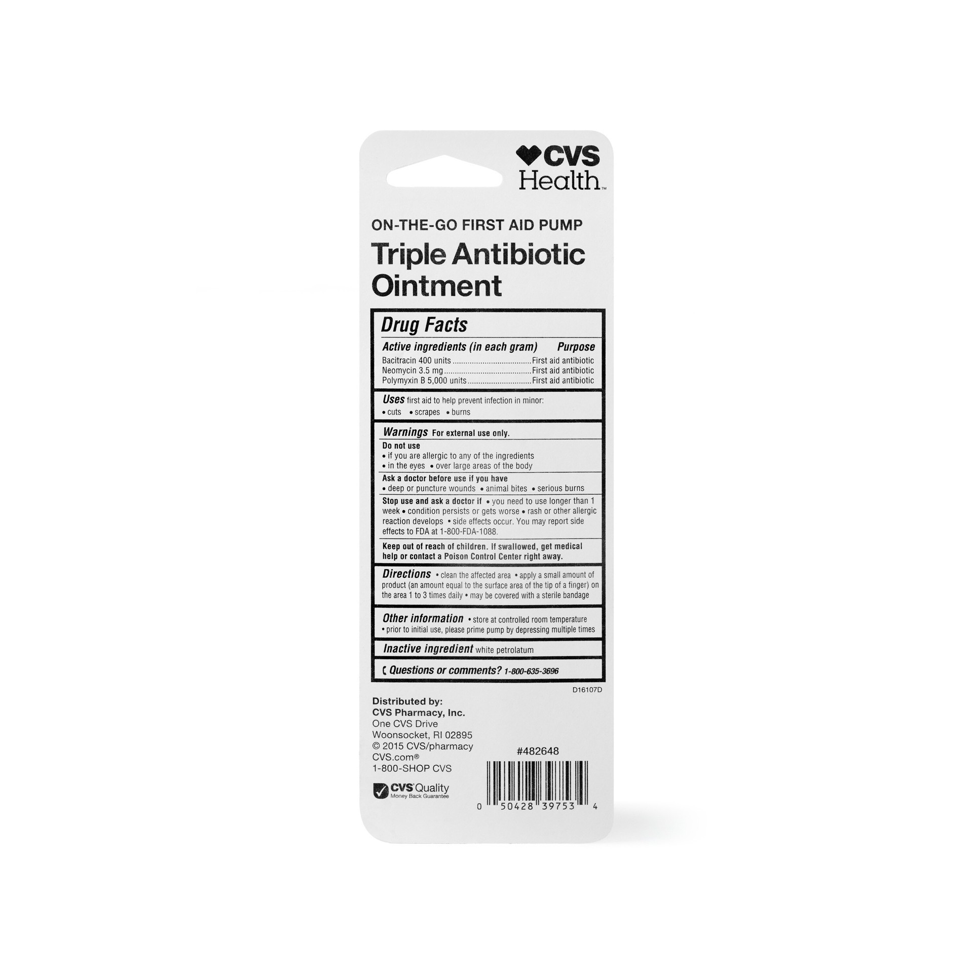 slide 2 of 9, CVS Health Triple Antibiotic Ointment Pump, 0.25 Oz, 1 ct