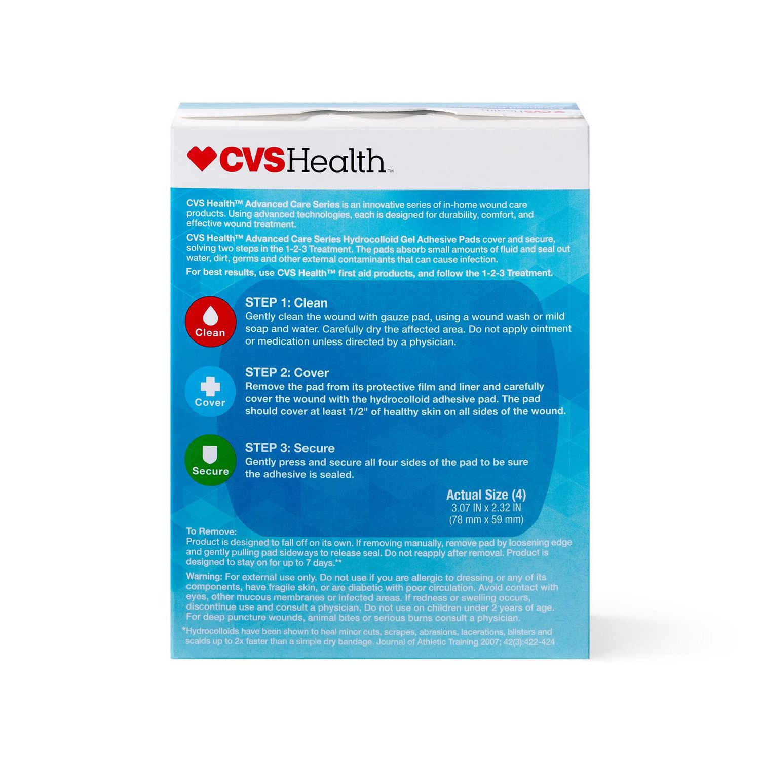 slide 8 of 11, CVS Health Advanced Healing Hydrocolloid Bandages, 3 In X 2.3 In, 4Ct, 1 ct