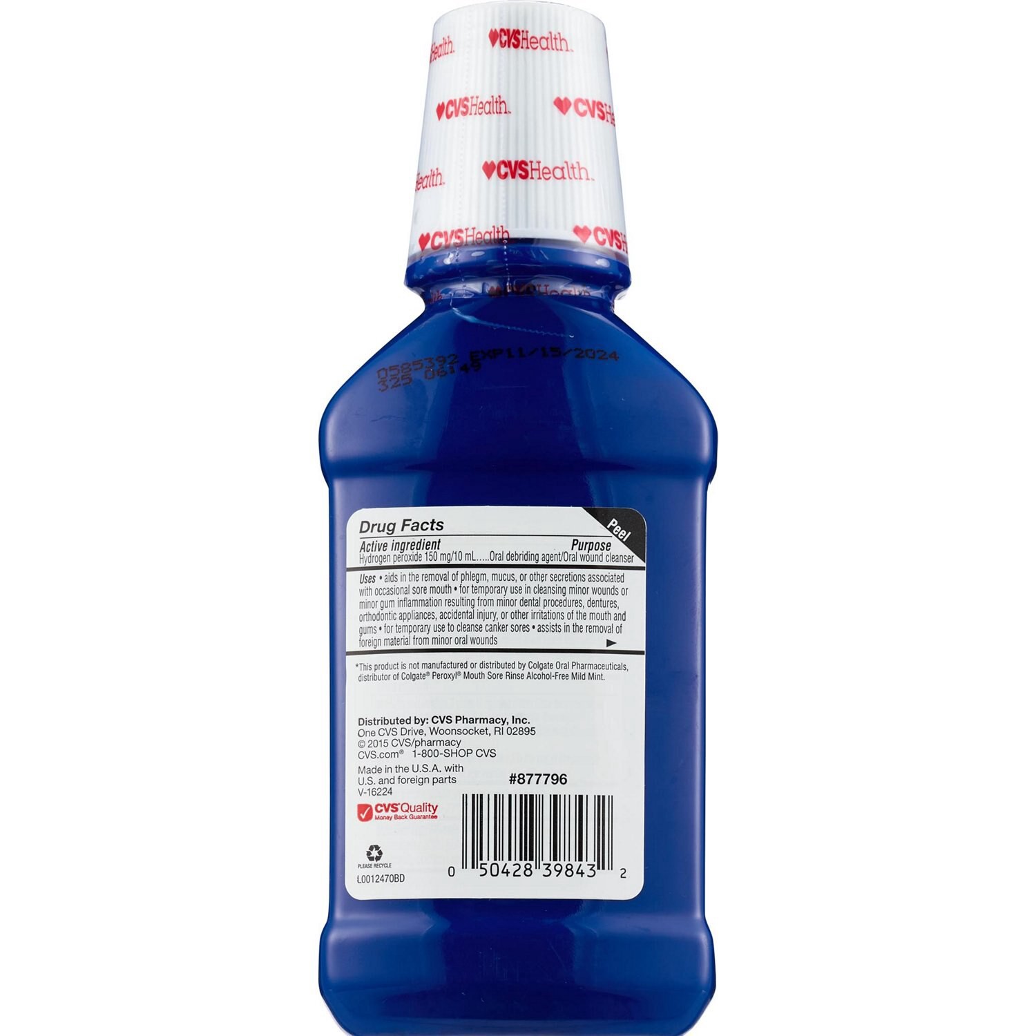 slide 5 of 7, CVS Health Peroxide Sore Alcohol Free Mouth Cleanser, Soothing Mint, 8 Oz, 1 ct